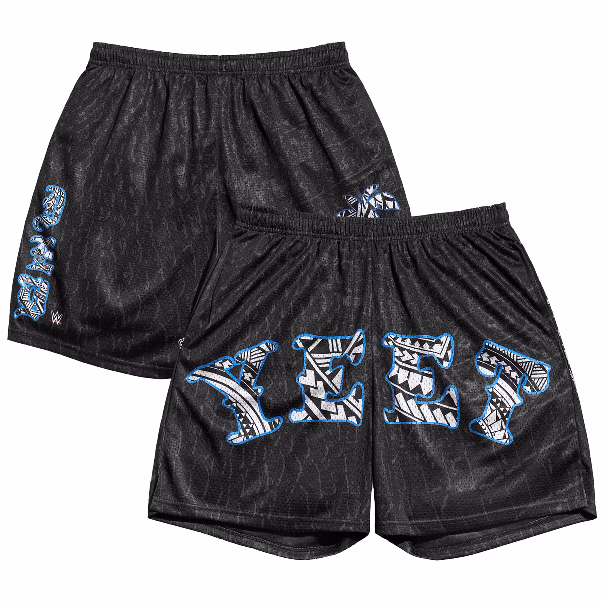 Men's Chalk Line Black Jey Uso Tribal Yeet Retro Shorts 2 Men's Chalk Line Black Jey Uso Tribal Yeet Retro Shorts
