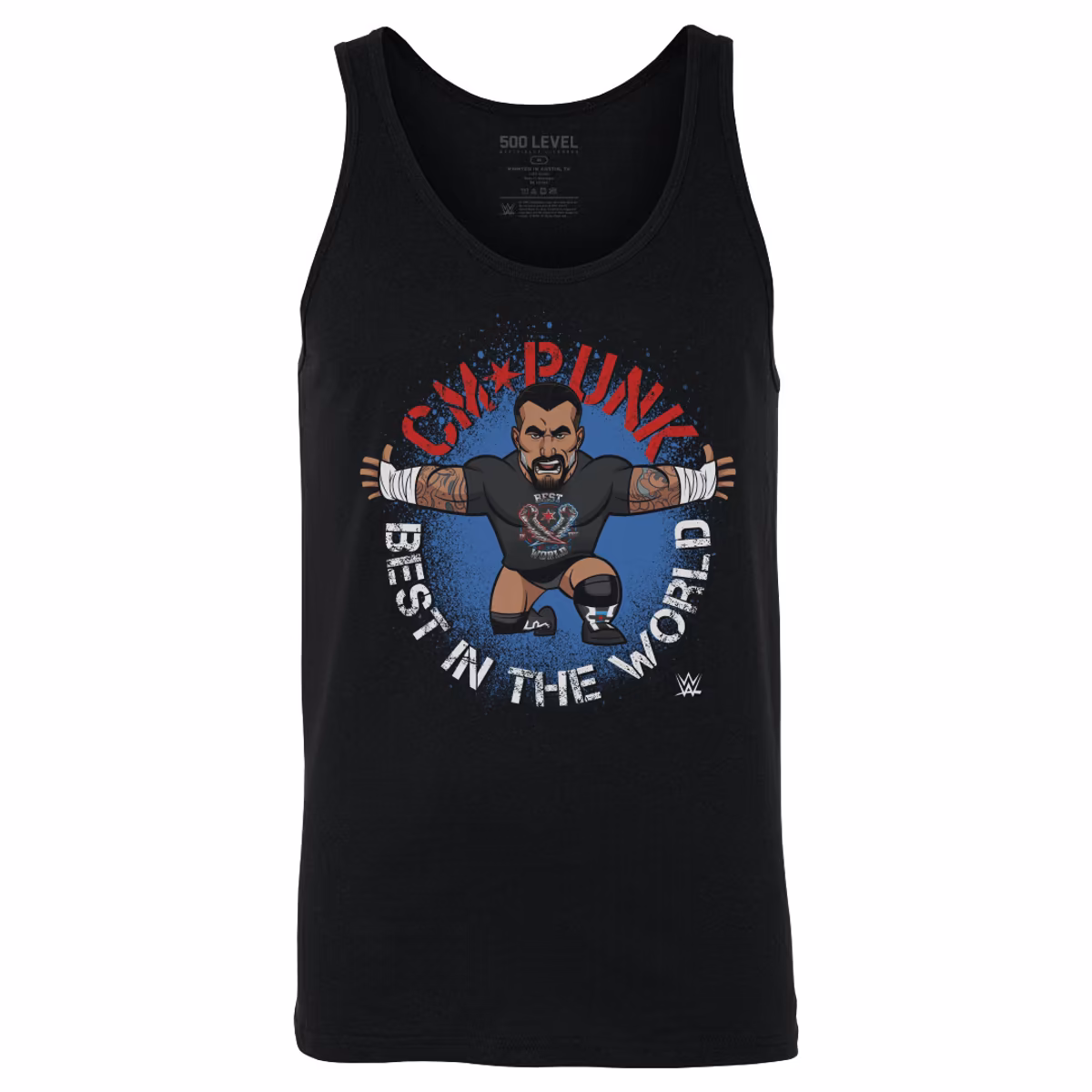 Men's 500 Level Black CM Punk Big Shots Pose Tank Top 7 Men's 500 Level Black CM Punk Big Shots Pose Tank Top