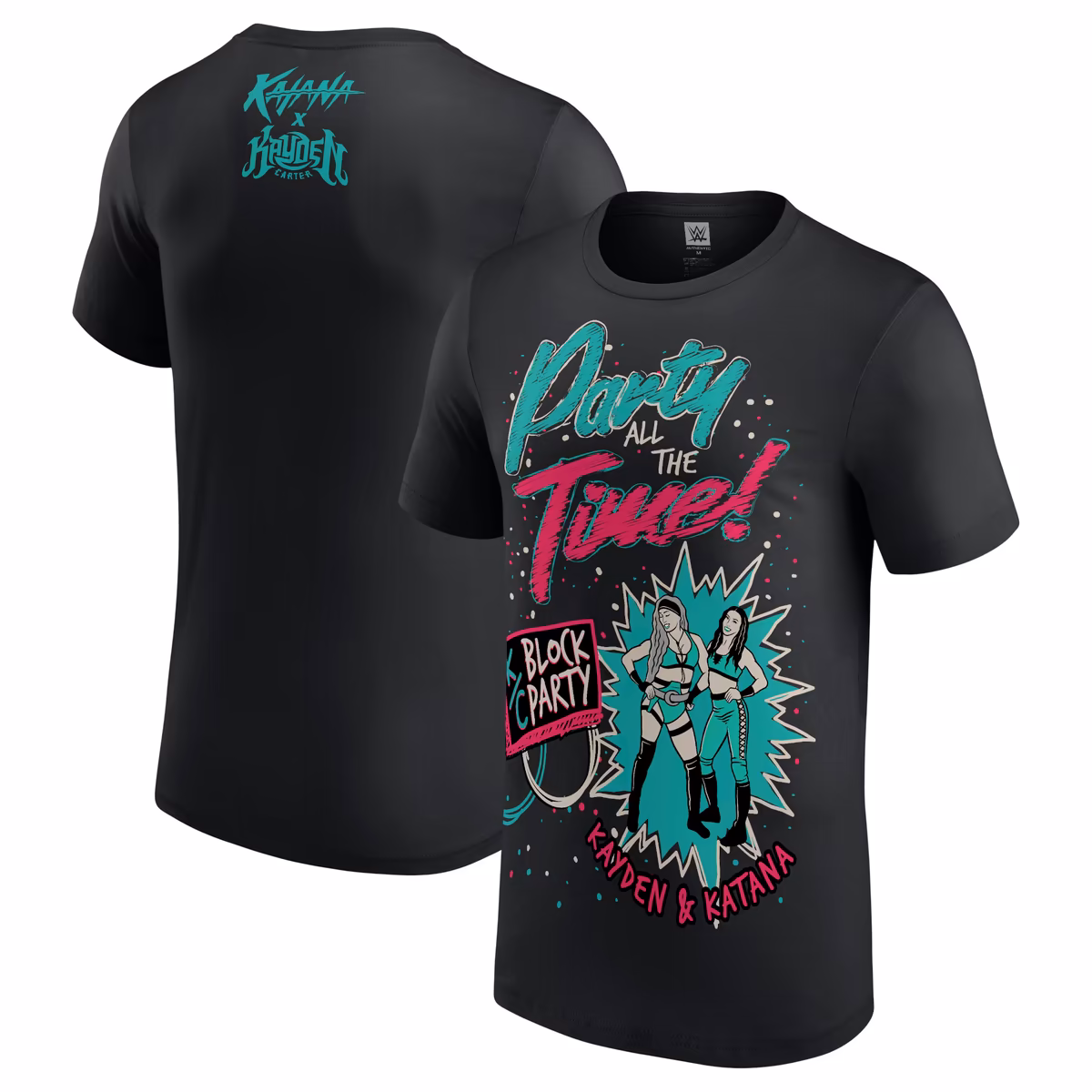 Men's Black Kayden Carter & Katana Chance Party All The Time T-Shirt