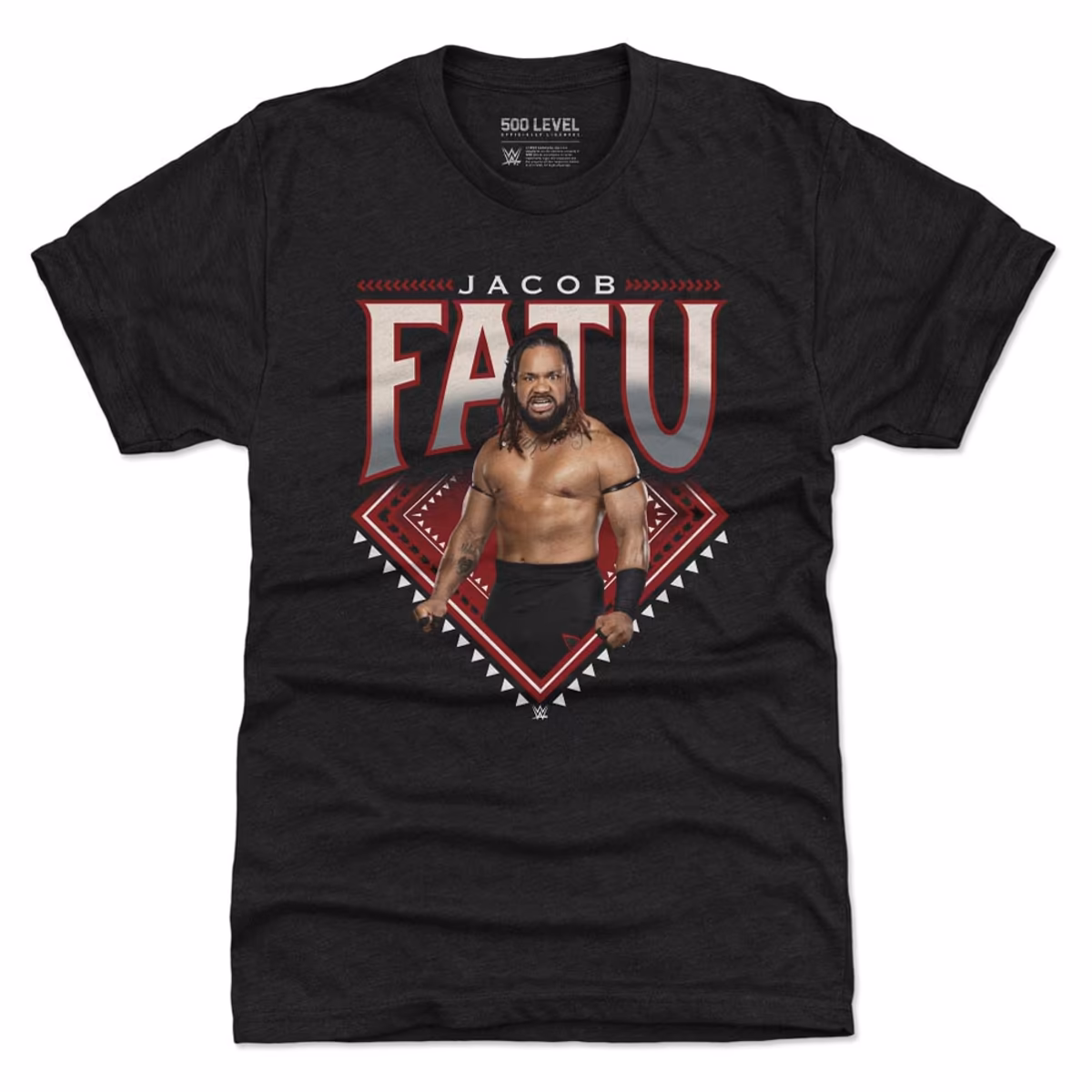 Men's 500 Level Heather Black Jacob Fatu Superstar Name Tri-Blend T-Shirt