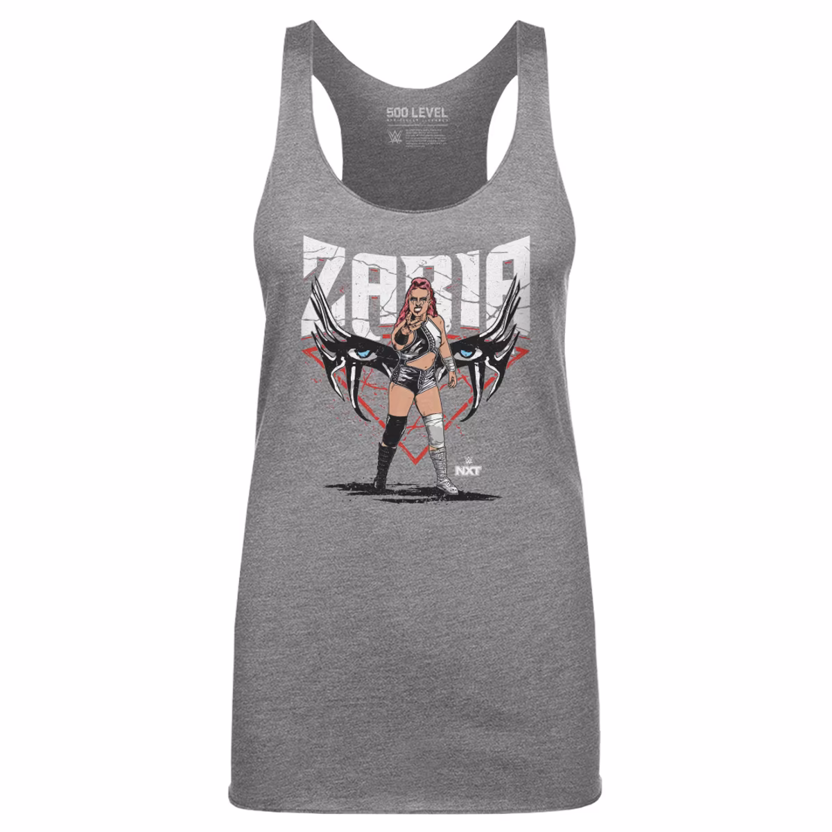 Women's 500 Level Heather Gray Zaria Eyes Tri-Blend Tank Top 4 Women's 500 Level Heather Gray Zaria Eyes Tri-Blend Tank Top