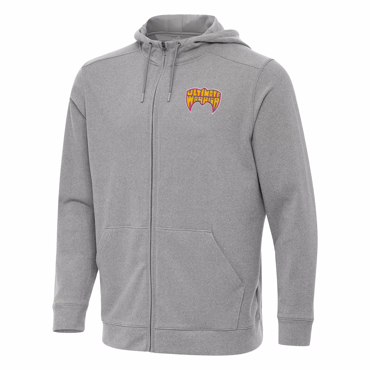 Men's Antigua Heather Gray The Ultimate Warrior Effortless Full-Zip Hoodie 3 Men's Antigua Heather Gray The Ultimate Warrior Effortless Full-Zip Hoodie