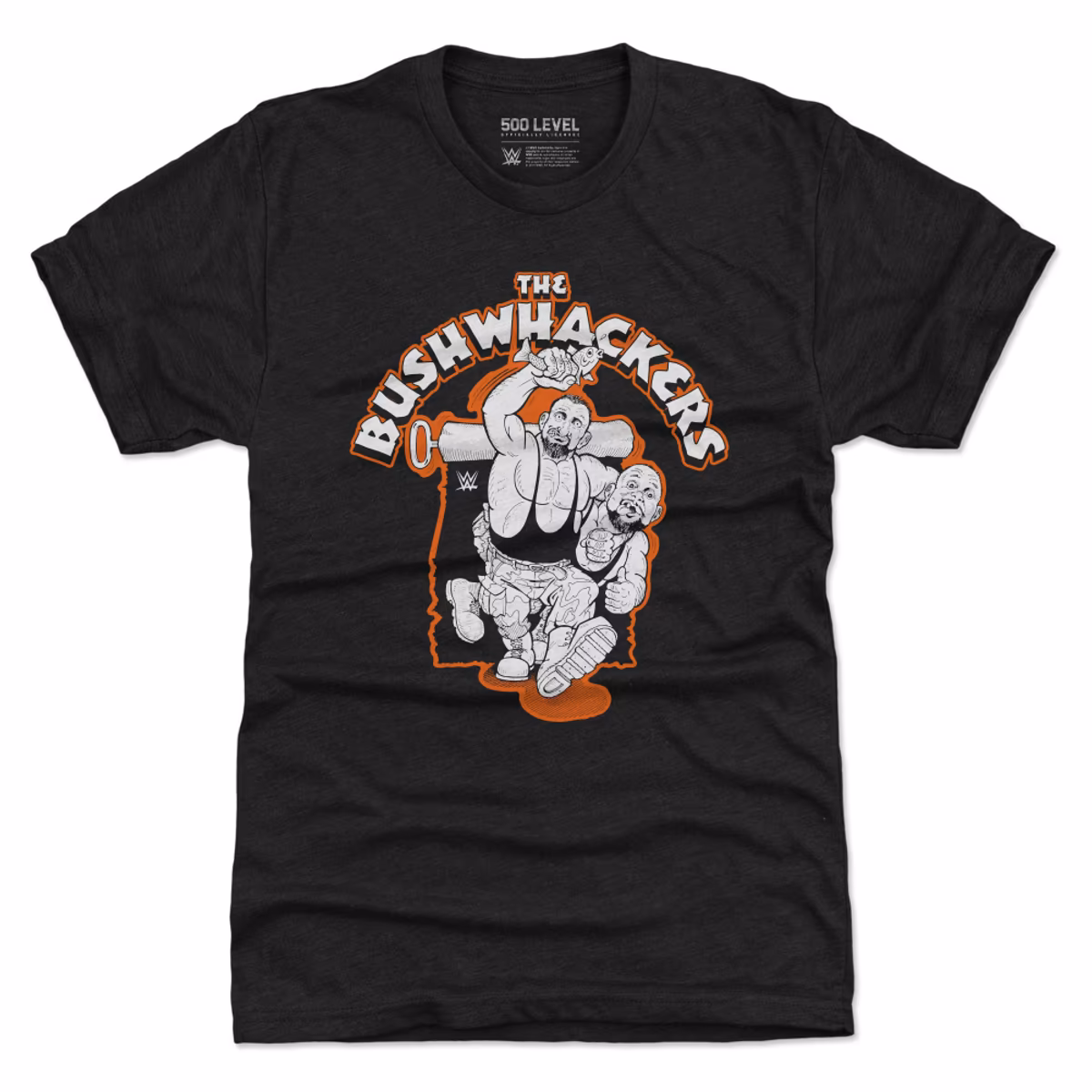 Men's 500 Level Heather Black The Bushwhackers Caricature Tri-Blend T-Shirt