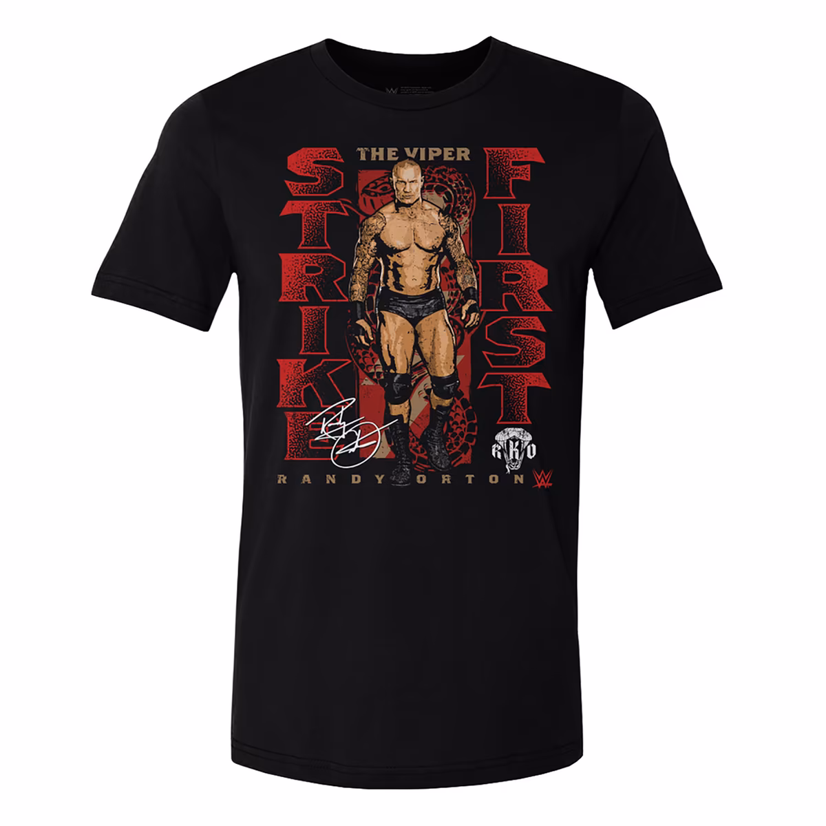 Men's 500 Level Black Randy Orton The Viper Strike First T-Shirt