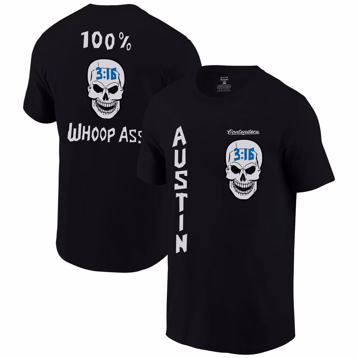 Men's Contenders Clothing Black "Stone Cold" Steve Austin Whoop Ass T-Shirt