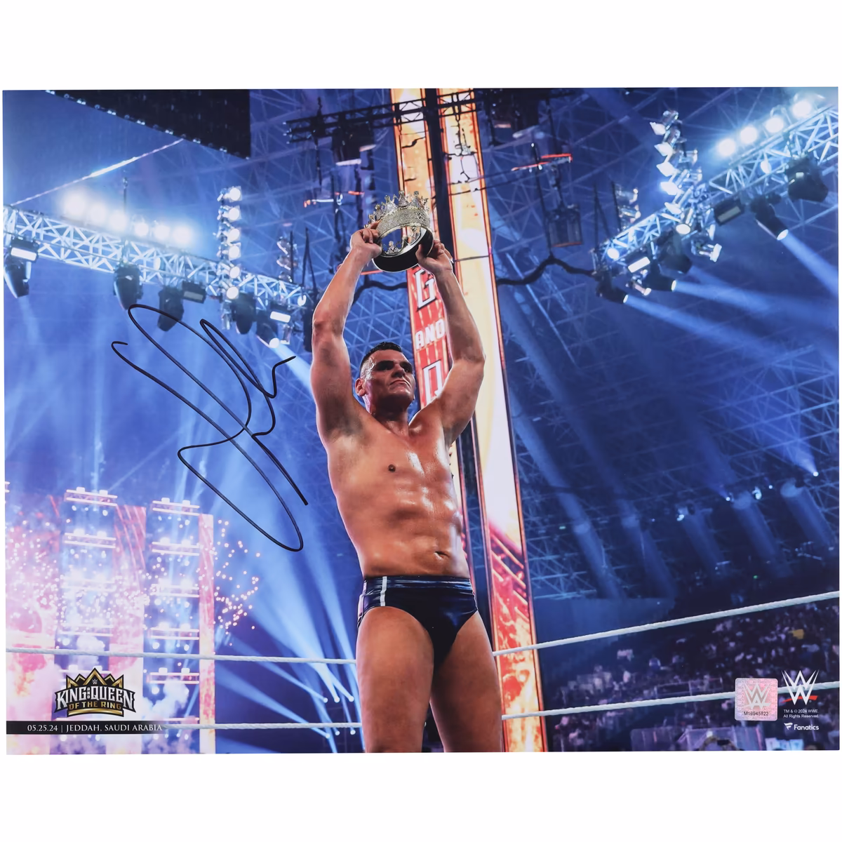 Gunther WWE Autographed 16" x 20" King & Queen Of The Ring Raising Crown Photograph 6 Gunther WWE Autographed 16" x 20" King & Queen Of The Ring Raising Crown Photograph