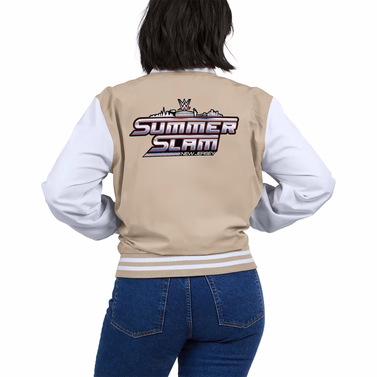 Women's WEAR by Erin Andrews Tan SummerSlam 2025 Tonal Full-Zip Bomber Jacket 6 Women's WEAR by Erin Andrews Tan SummerSlam 2025 Tonal Full-Zip Bomber Jacket