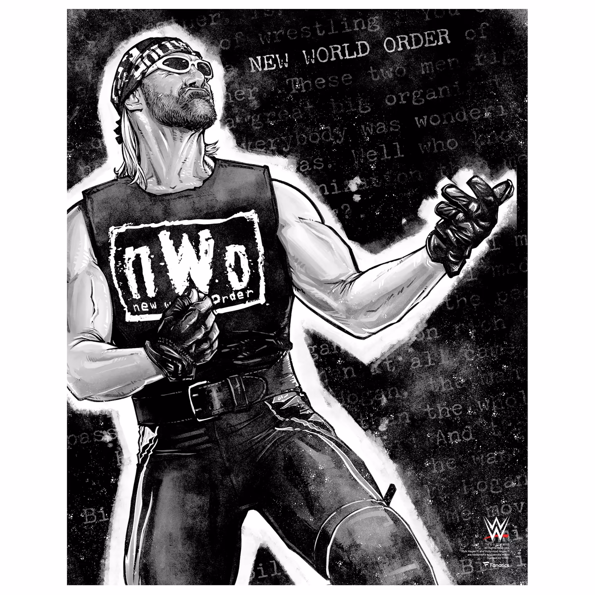 Hulk Hogan WWE Unsigned 16" x 20" NWO Photo Print - Art by Doug Hills