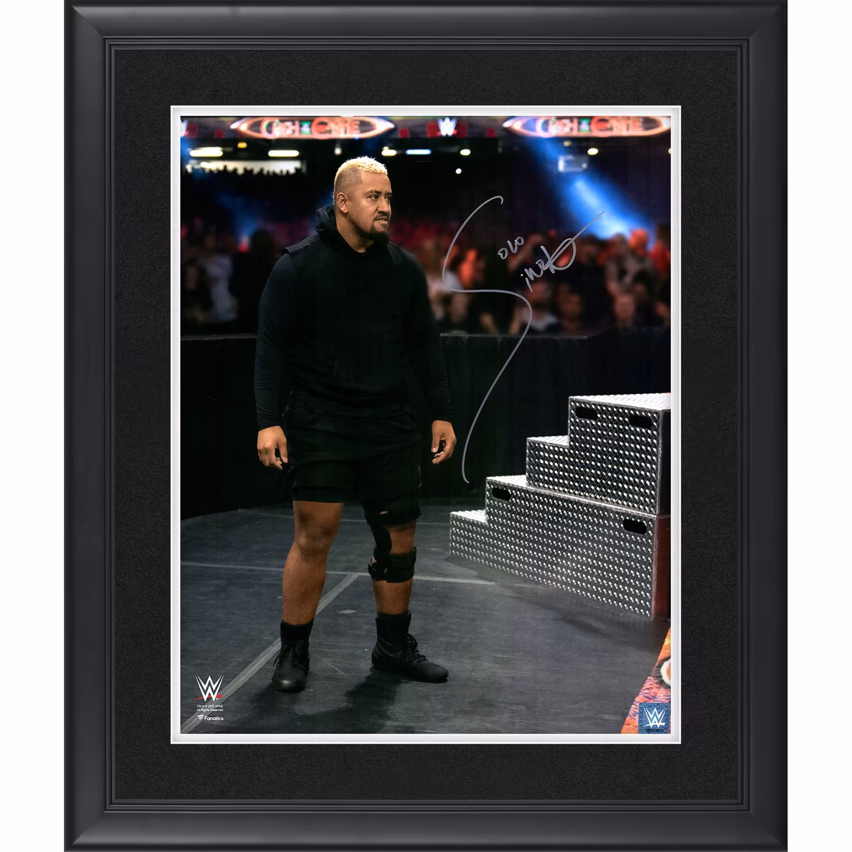 Solo Sikoa WWE Autographed Framed 16" x 20" Clash at the Castle Debut Photograph 2 Solo Sikoa WWE Autographed Framed 16" x 20" Clash at the Castle Debut Photograph