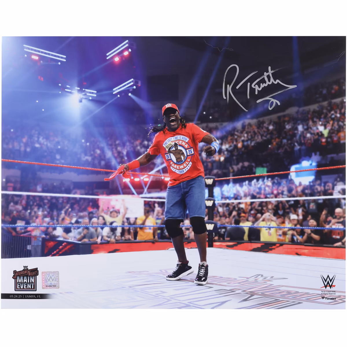 R-Truth WWE Autographed 16" x 20" Ron Cena In-Ring Entrance Photograph