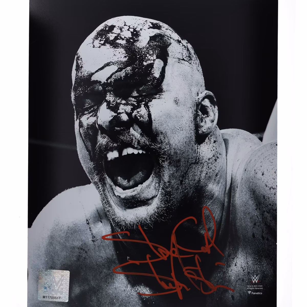 "Stone Cold" Steve Austin WWE Autographed 8'' x 10'' Blood Close Up Photo