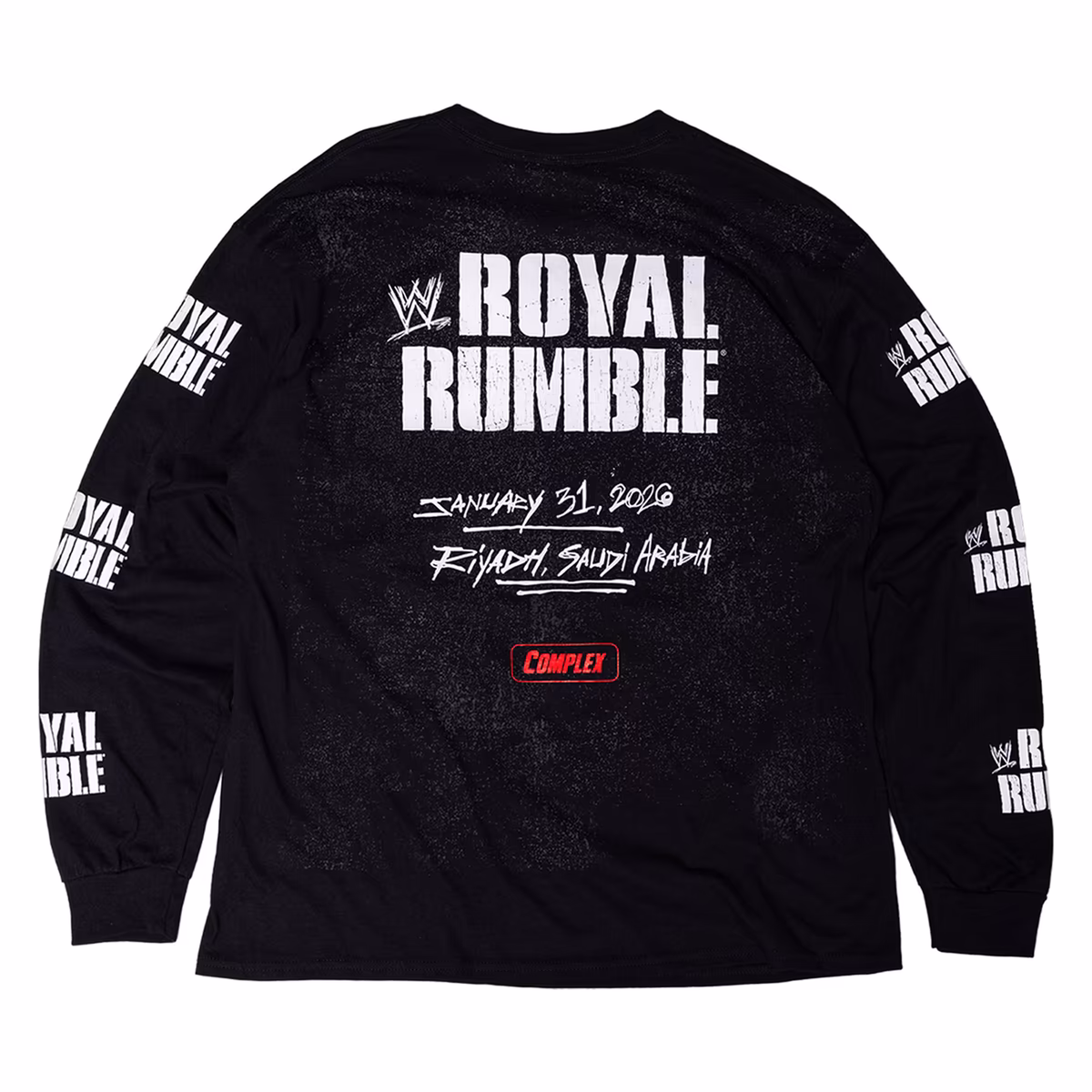 Men's WWE x Complex Black Royal Rumble 2026 Long Sleeve T-Shirt 6 Men's WWE x Complex Black Royal Rumble 2026 Long Sleeve T-Shirt