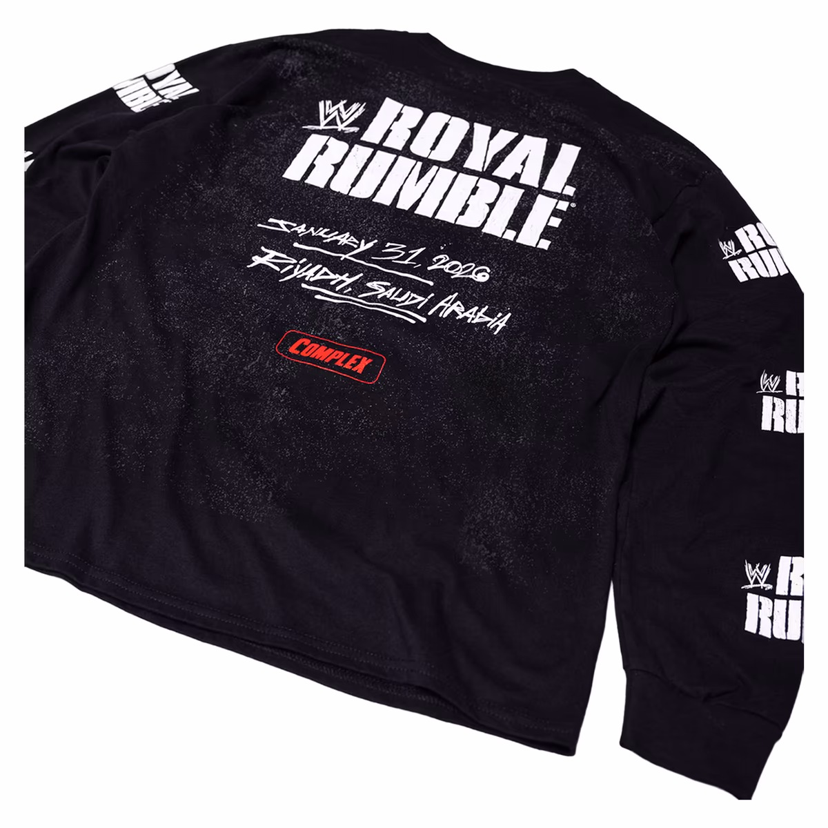 Men's WWE x Complex Black Royal Rumble 2026 Long Sleeve T-Shirt 7 Men's WWE x Complex Black Royal Rumble 2026 Long Sleeve T-Shirt