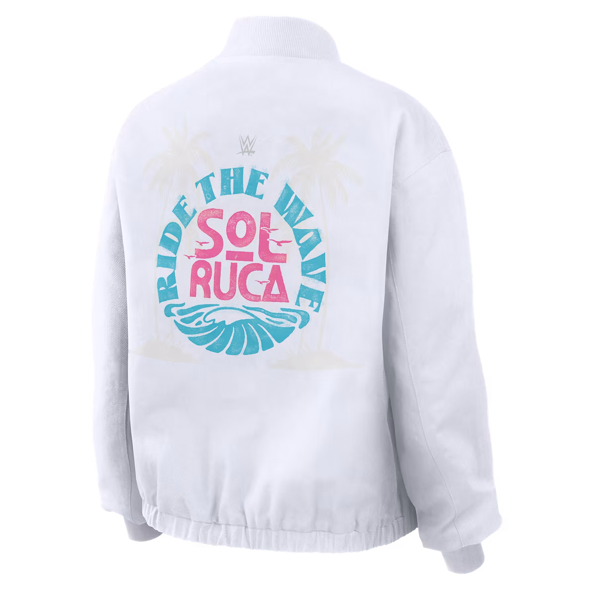 Women's WEAR by Erin Andrews White Sol Ruca Ride The Wave Denim Full-Zip Bomber Jacket 5 Women's WEAR by Erin Andrews White Sol Ruca Ride The Wave Denim Full-Zip Bomber Jacket
