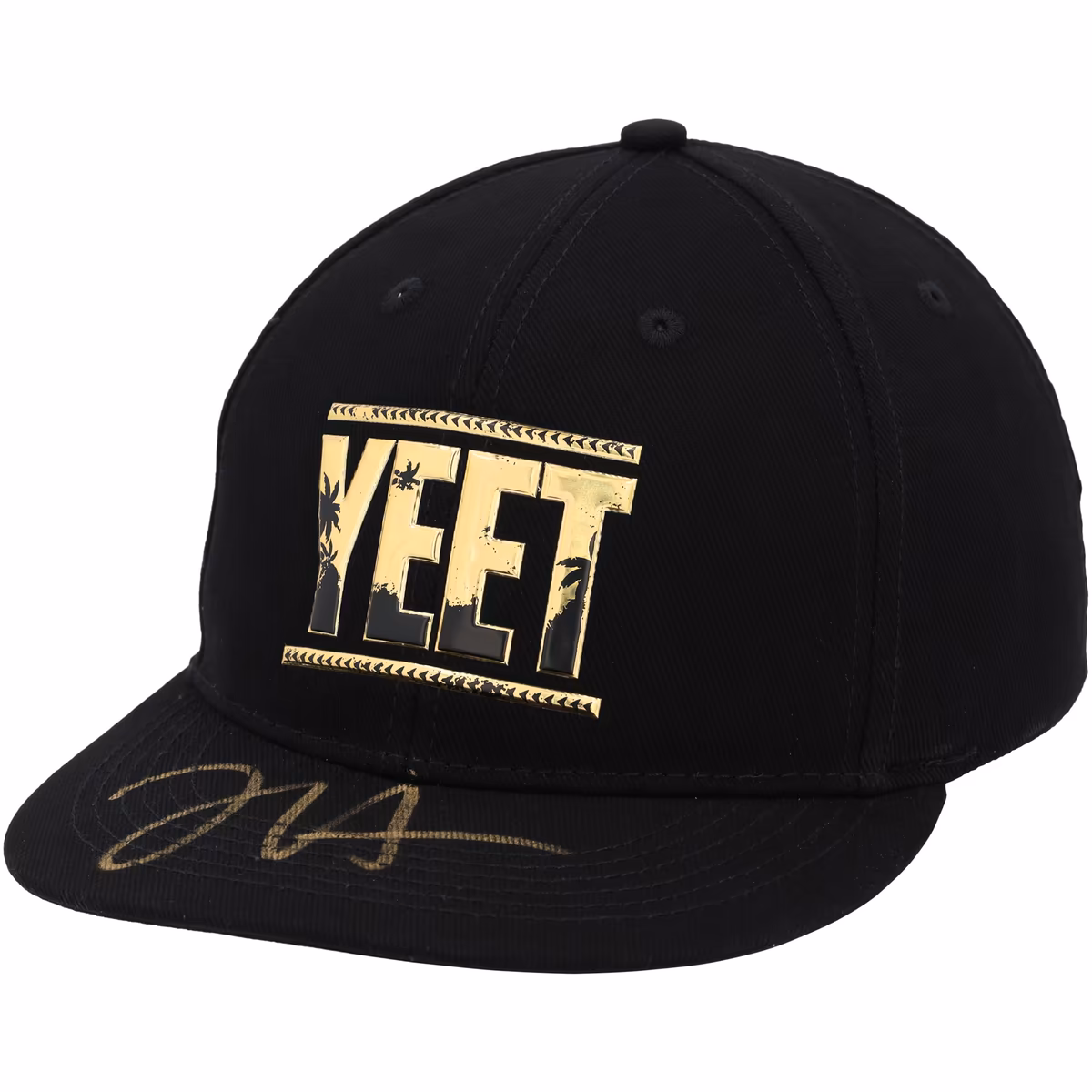 Jey Uso WWE Autographed Black/Gold YEET Snapback Cap 4 Jey Uso WWE Autographed Black/Gold YEET Snapback Cap
