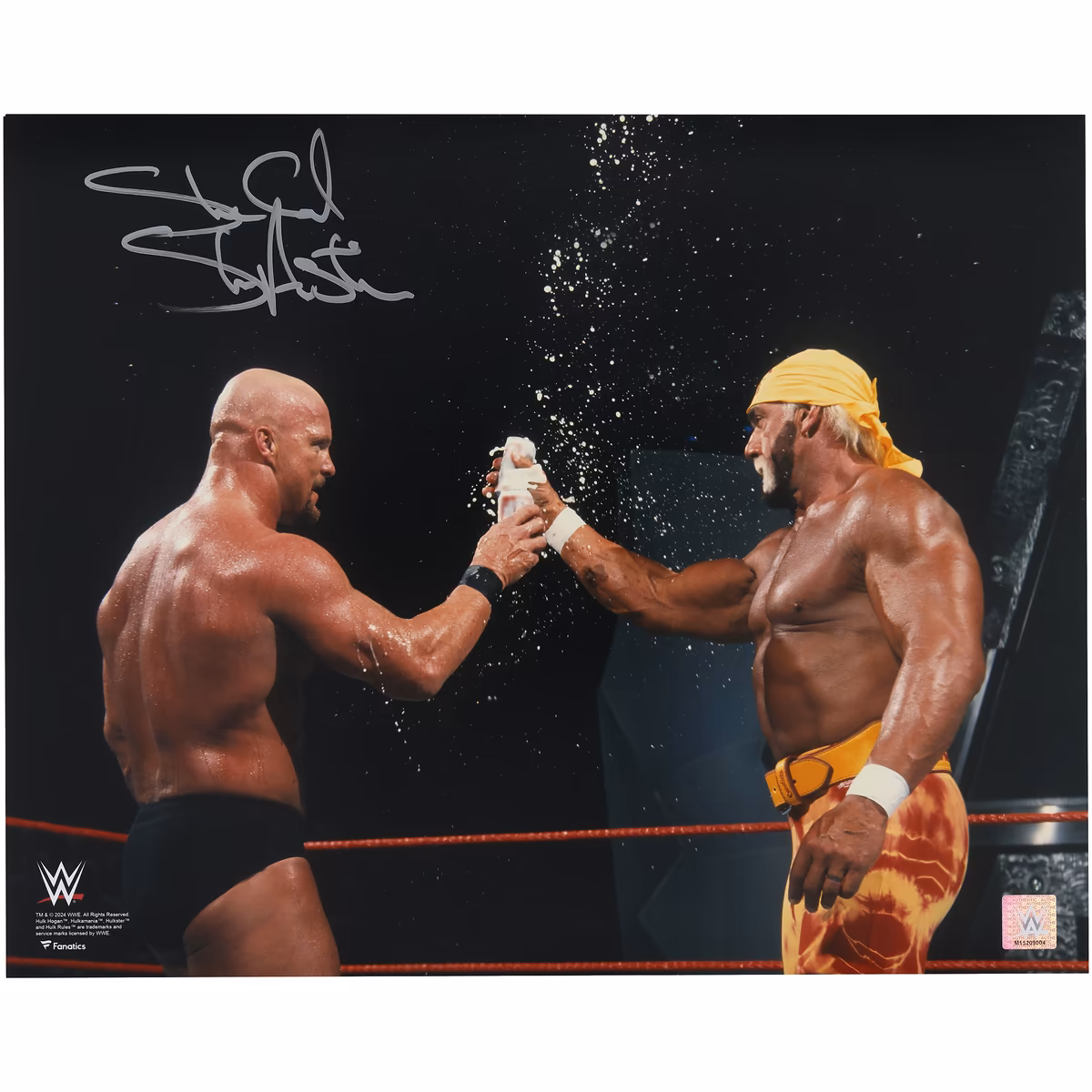 "Stone Cold" Steve Austin WWE Autographed 16" x 20" Beer Cheers with Hulk Hogan Photograph