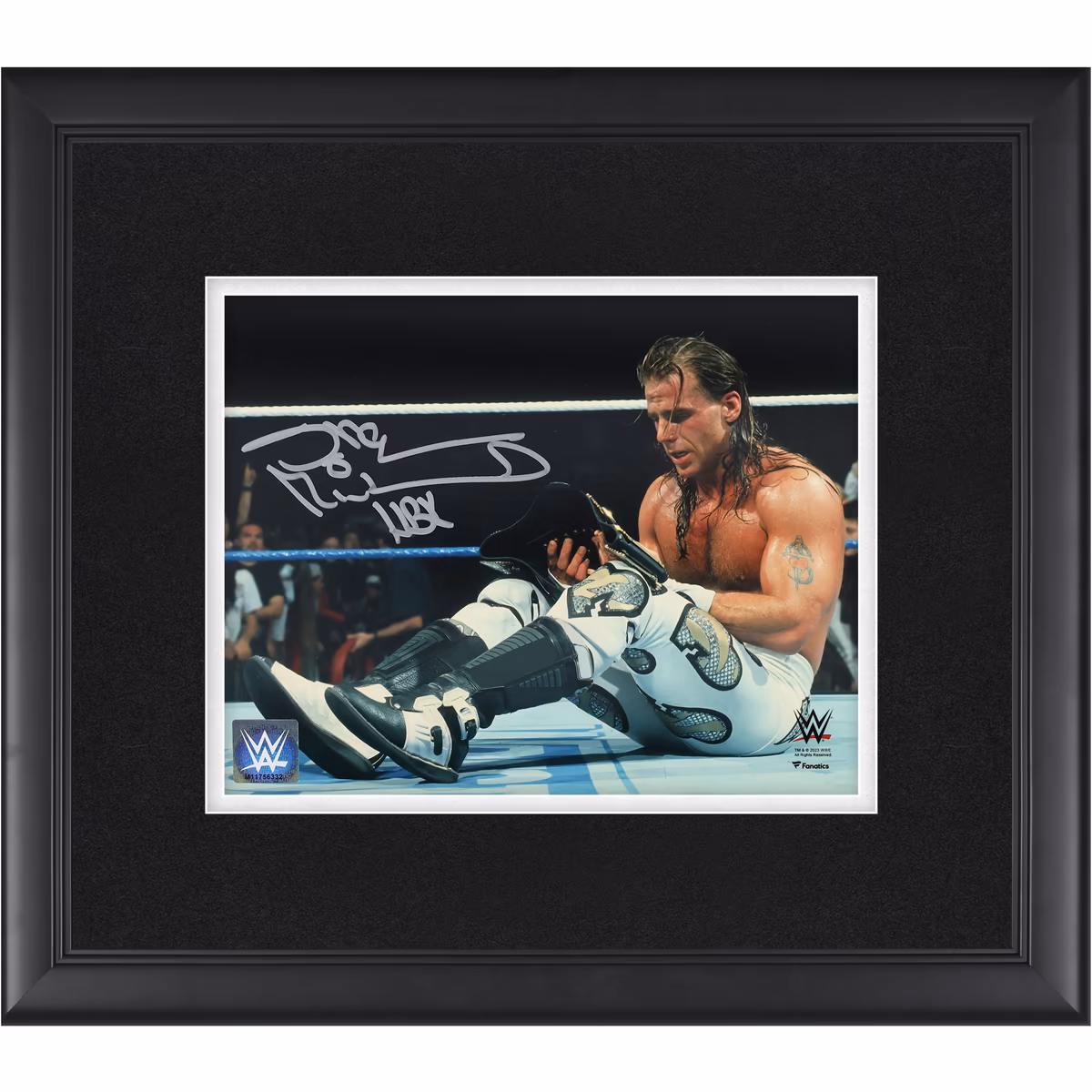 Shawn Michaels WWE Autographed Framed 8" x 10" WrestleMania 12 Holding Title Photograph 8 Shawn Michaels WWE Autographed Framed 8" x 10" WrestleMania 12 Holding Title Photograph