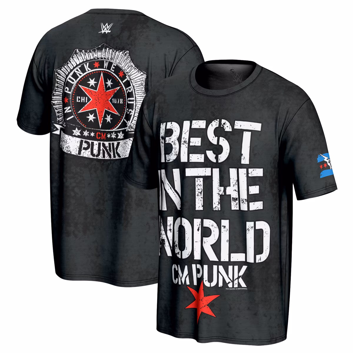 Men's ProSphere Black CM Punk In Punk We Trust T-Shirt