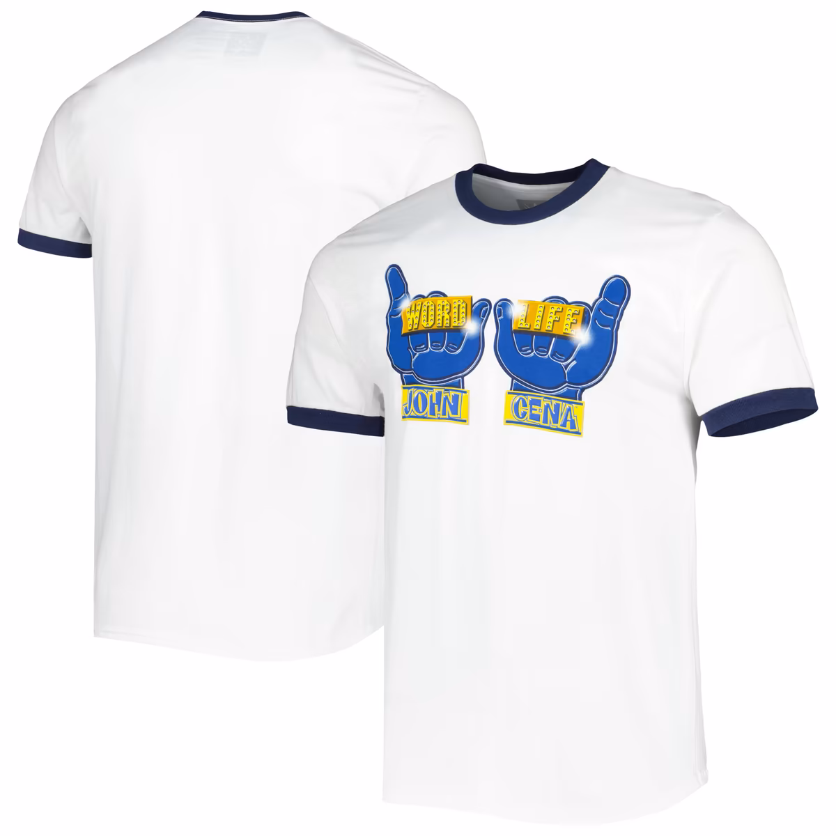 Men's White John Cena Word Life Ringer T-Shirt