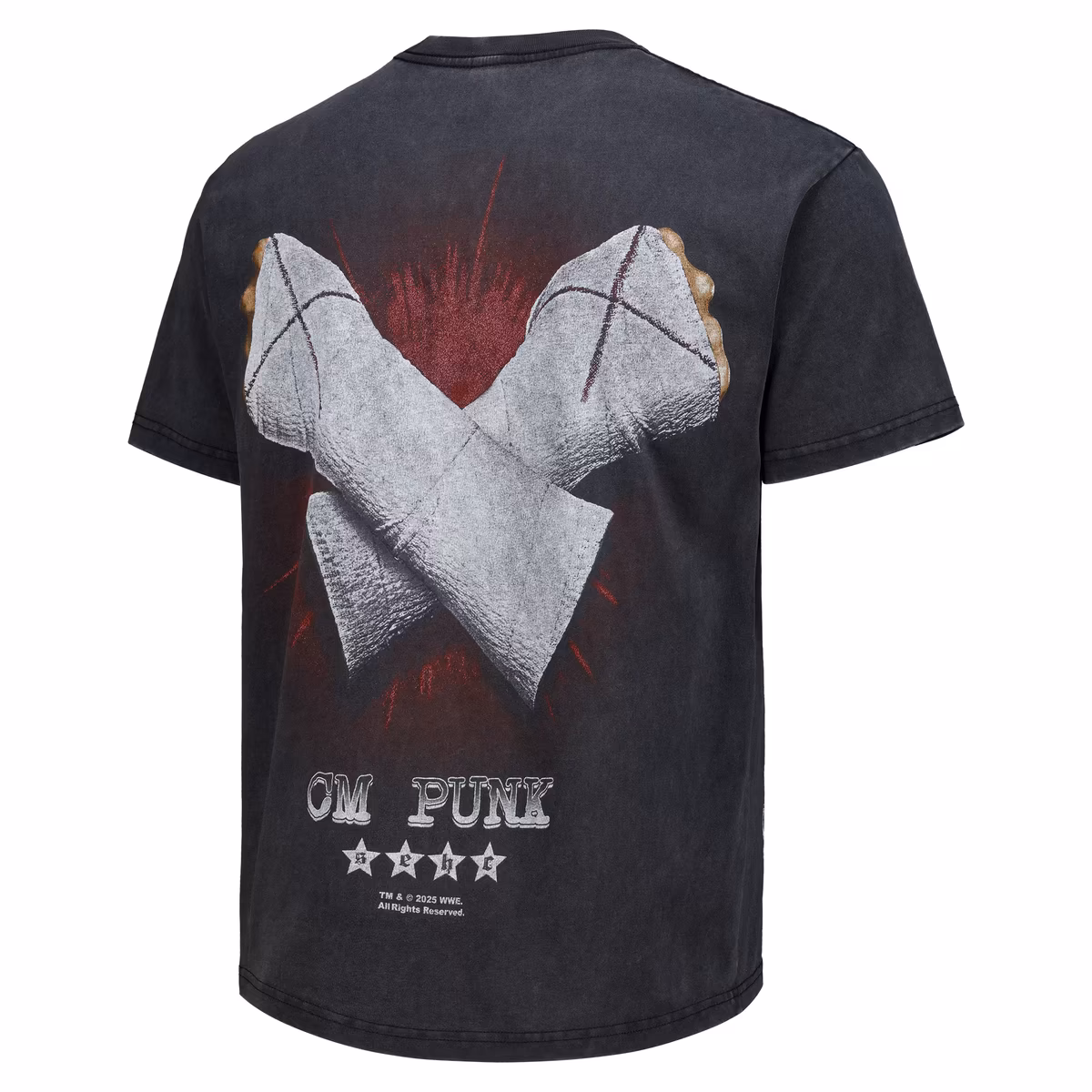 Men's Heather Black CM Punk Wrapped Up Boxy T-Shirt 4 Men's Heather Black CM Punk Wrapped Up Boxy T-Shirt