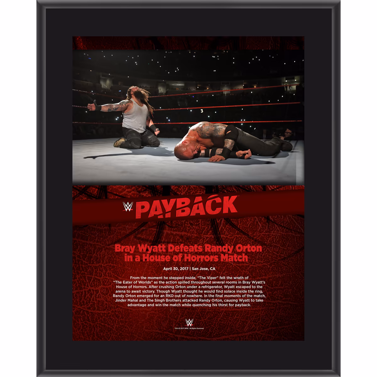 Bray Wyatt 10.5" x 13" 2017 Payback Sublimated Plaque