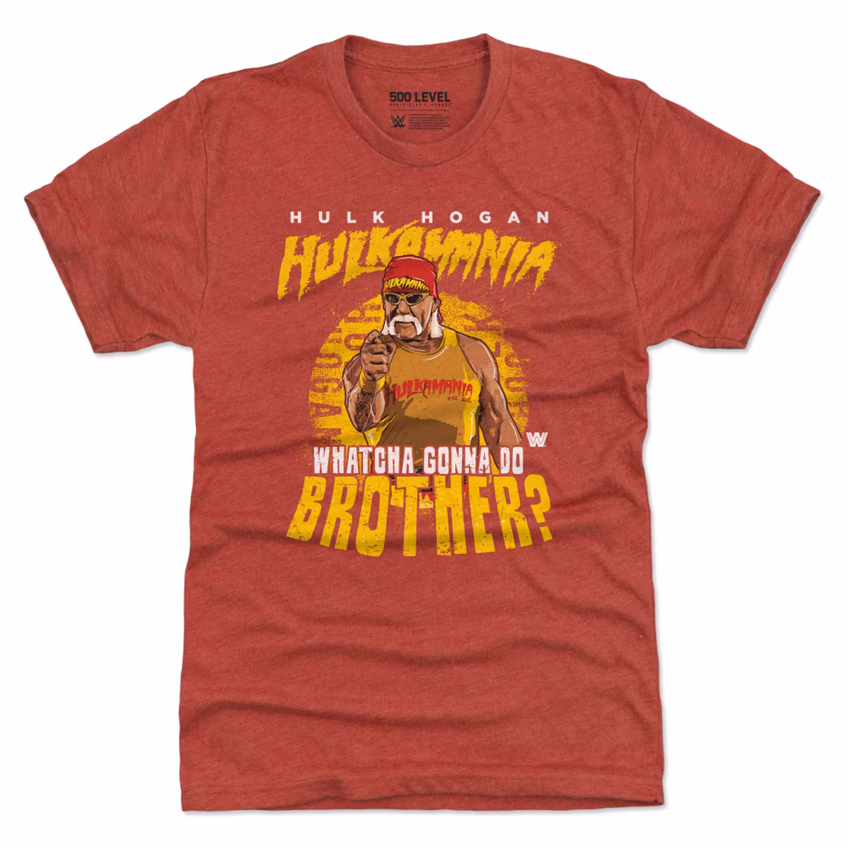 Men's 500 Level Heather Red Hulk Hogan Whatcha Gonna Do Brother? Tri-Blend T-Shirt