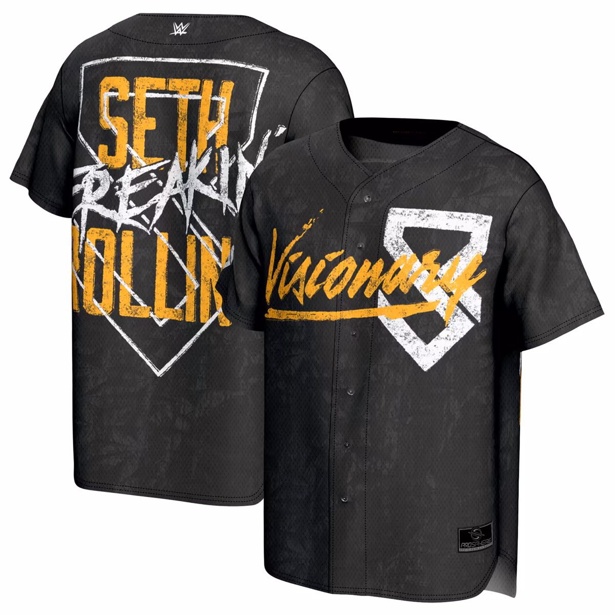 Men's ProSphere Black Seth Rollins Visionary Fashion Baseball Jersey 2 Men's ProSphere Black Seth Rollins Visionary Fashion Baseball Jersey
