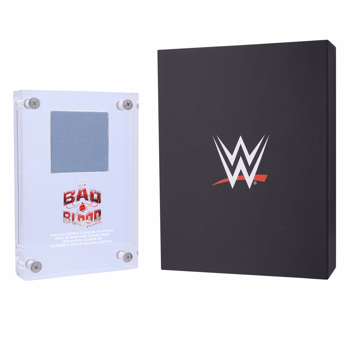 2024 WWE Bad Blood Acrylic Display Case with a Piece of Match-Used Canvas 9 2024 WWE Bad Blood Acrylic Display Case with a Piece of Match-Used Canvas