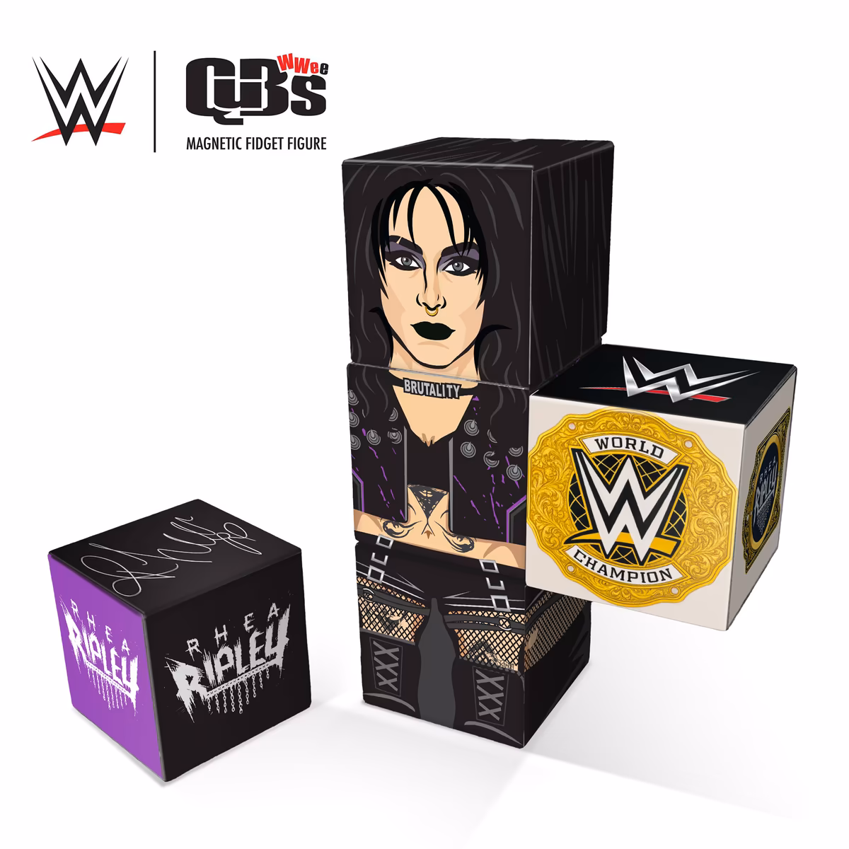 Rhea Ripley Magnetic QuBee Fidget Figure 2 Rhea Ripley Magnetic QuBee Fidget Figure