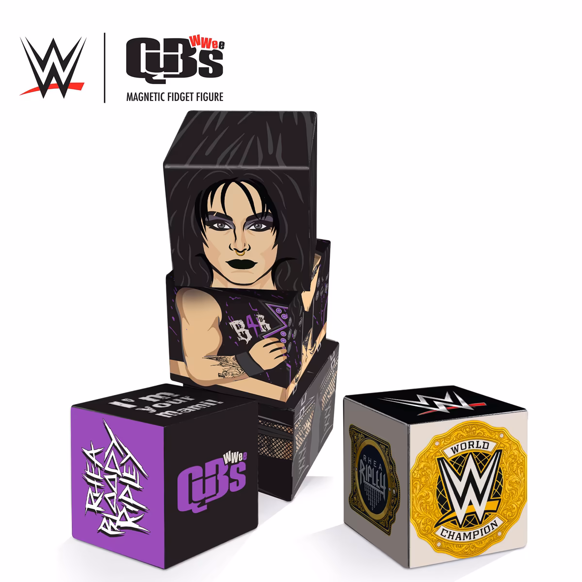 Rhea Ripley Magnetic QuBee Fidget Figure 3 Rhea Ripley Magnetic QuBee Fidget Figure
