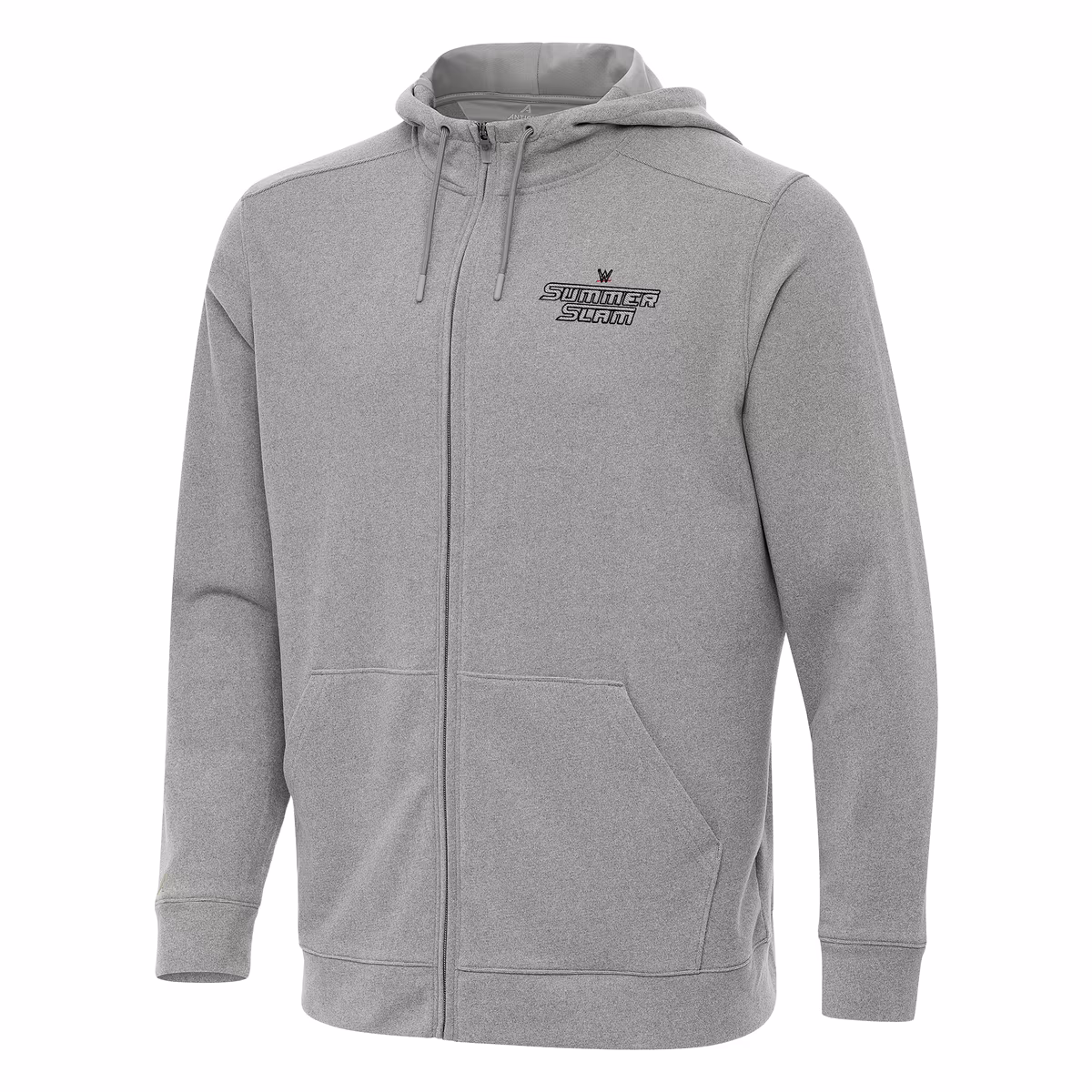 Men's Antigua Heather Gray SummerSlam Effortless Full-Zip Hoodie 3 Men's Antigua Heather Gray SummerSlam Effortless Full-Zip Hoodie