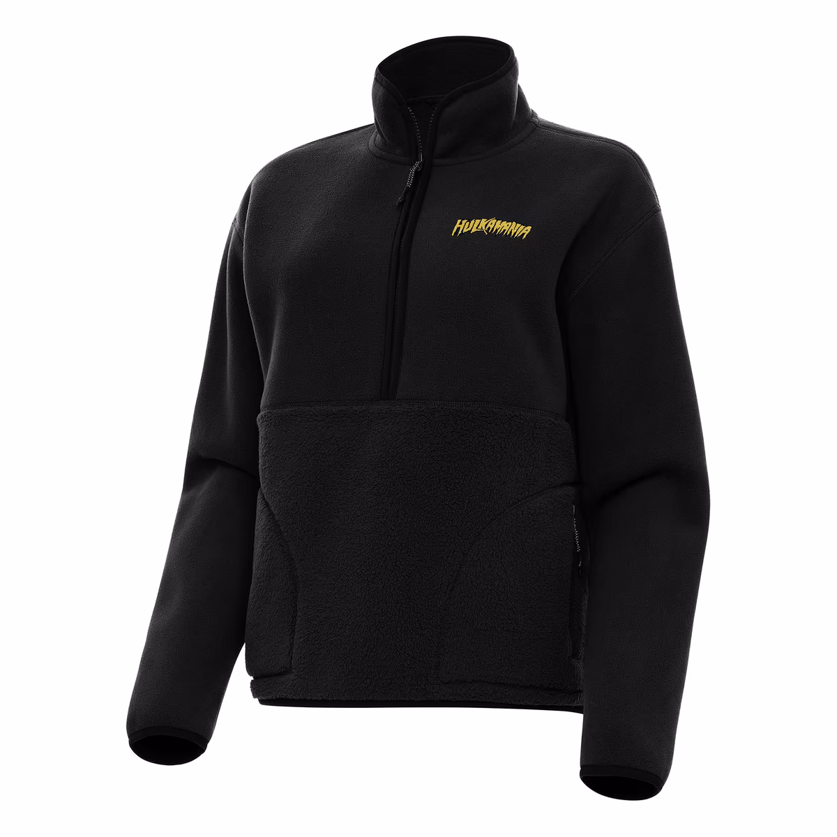 Women's Antigua Black 2024 Hulk Hogan Figure Quarter-Zip Pullover Jacket 3 Women's Antigua Black 2024 Hulk Hogan Figure Quarter-Zip Pullover Jacket
