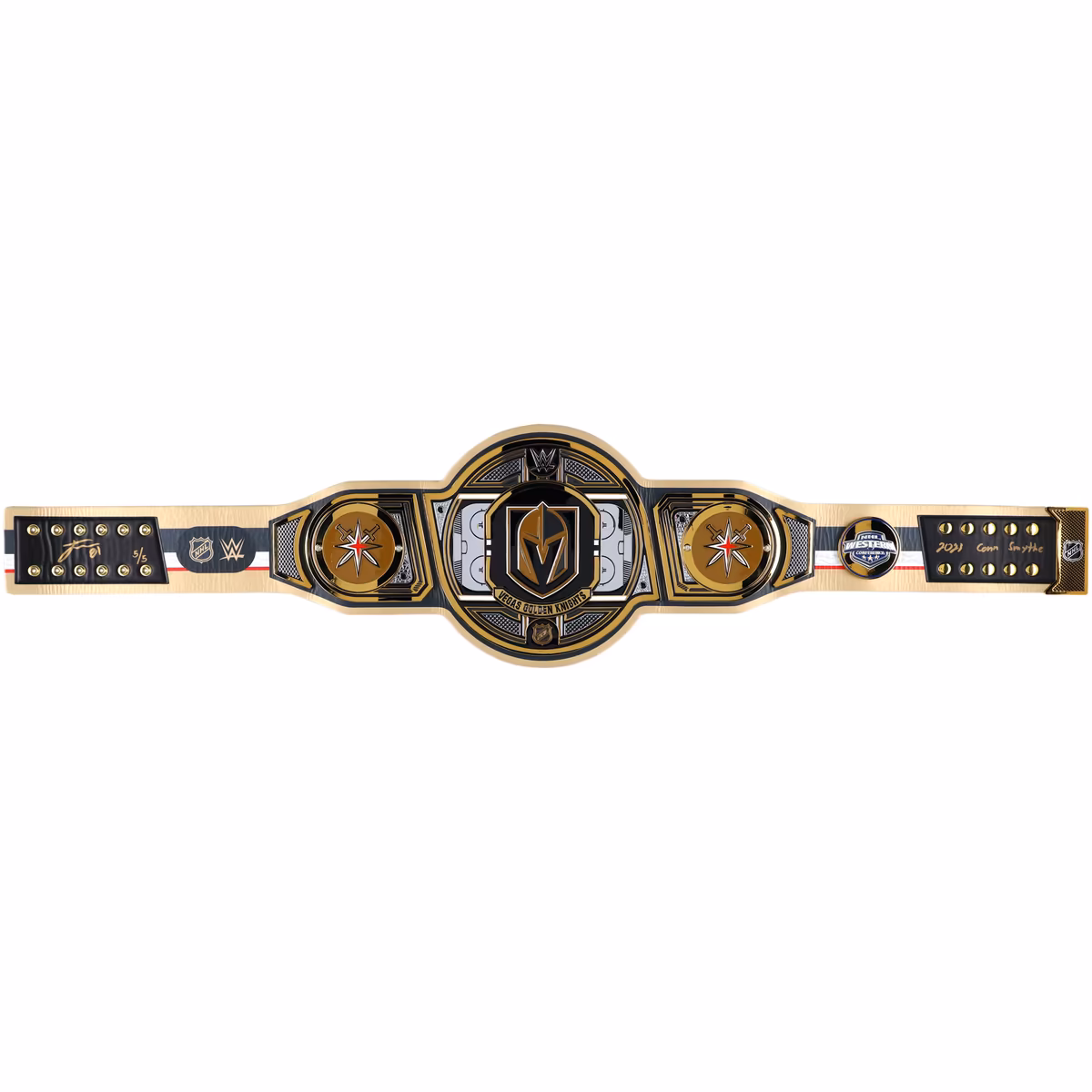 Jonathan Marchessault Vegas Golden Knights Autographed WWE Legacy Title Belt with "2023 Conn Smythe" Inscription - Limited Edition #5/5 1 Jonathan Marchessault Vegas Golden Knights Autographed WWE Legacy Title Belt with "2023 Conn Smythe" Inscription - Limited Edition #5/5