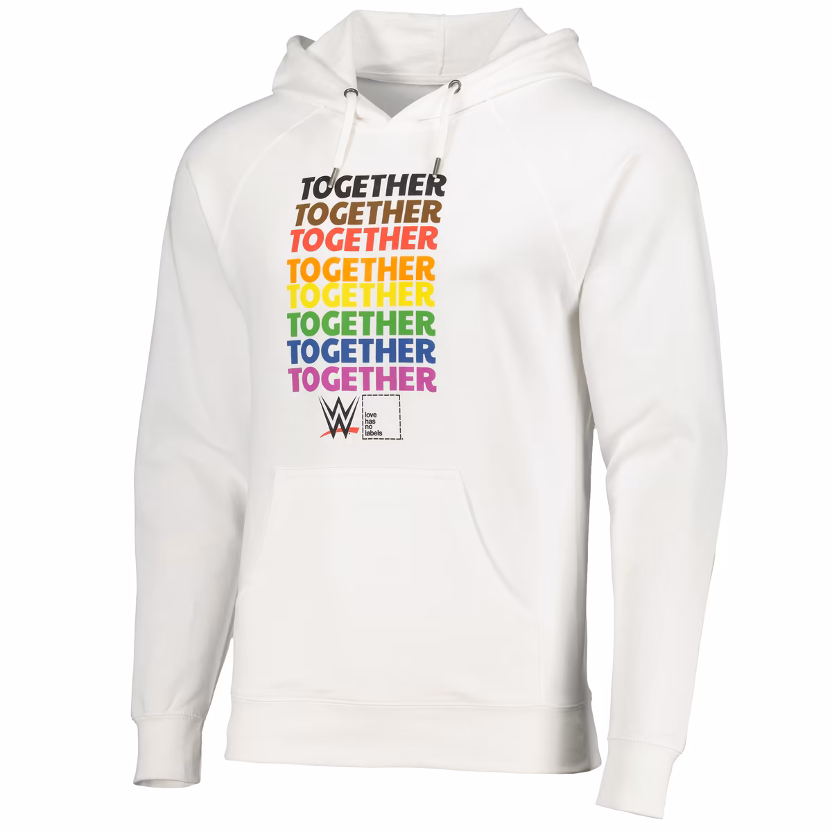 Men's WWE Together Pride Pullover Hoodie - White 3 Men's WWE Together Pride Pullover Hoodie - White