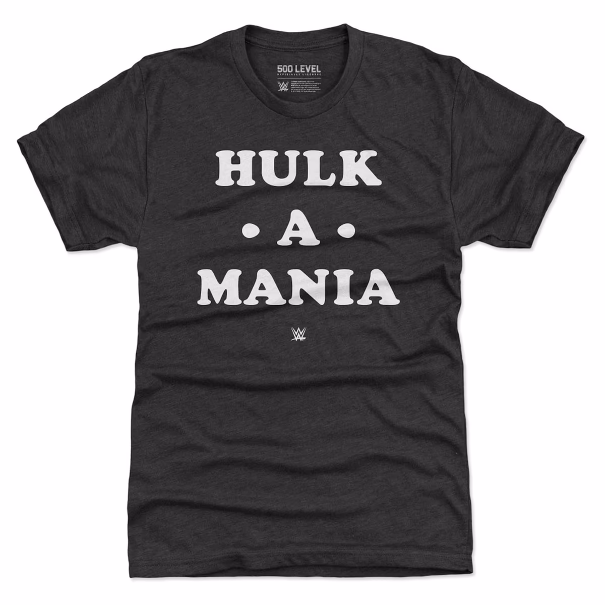 Men's 500 Level Heather Black Hulk Hogan Hulk-A-Mania Premium Tri-Blend T-Shirt 2 Men's 500 Level Heather Black Hulk Hogan Hulk-A-Mania Premium Tri-Blend T-Shirt