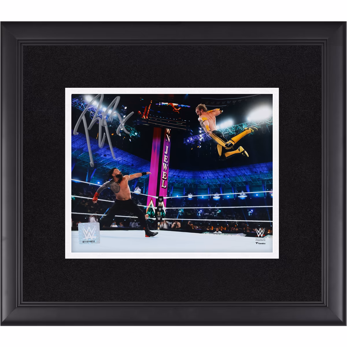 Roman Reigns WWE Framed Autographed 8" x 10" Crown Jewel 2022 vs. Logan Paul Photograph 17 Roman Reigns WWE Framed Autographed 8" x 10" Crown Jewel 2022 vs. Logan Paul Photograph