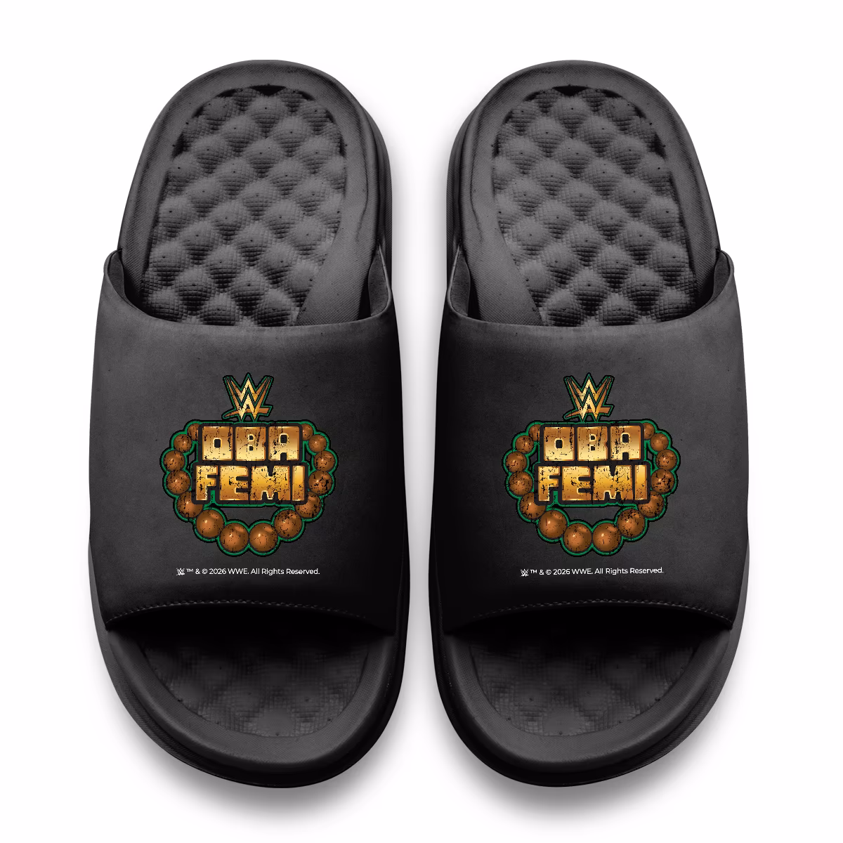 Youth ISlide Black Oba Femi Name Chain Motive Slide Sandals