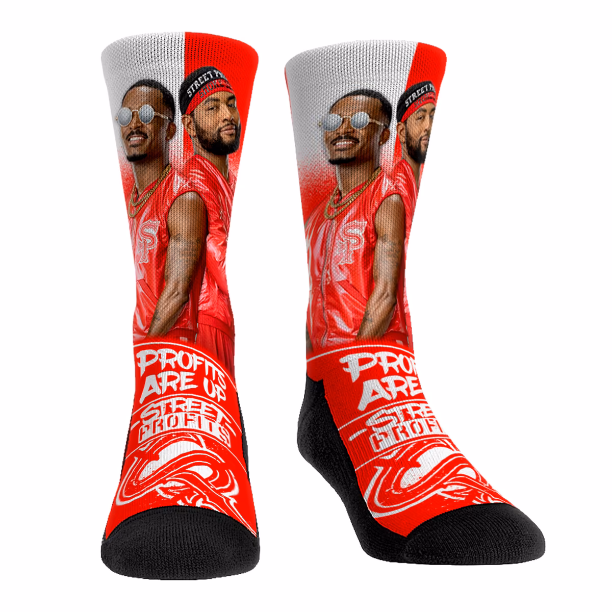Unisex Rock Em Street Profits Stare Down Crew Socks 2 Unisex Rock Em Street Profits Stare Down Crew Socks