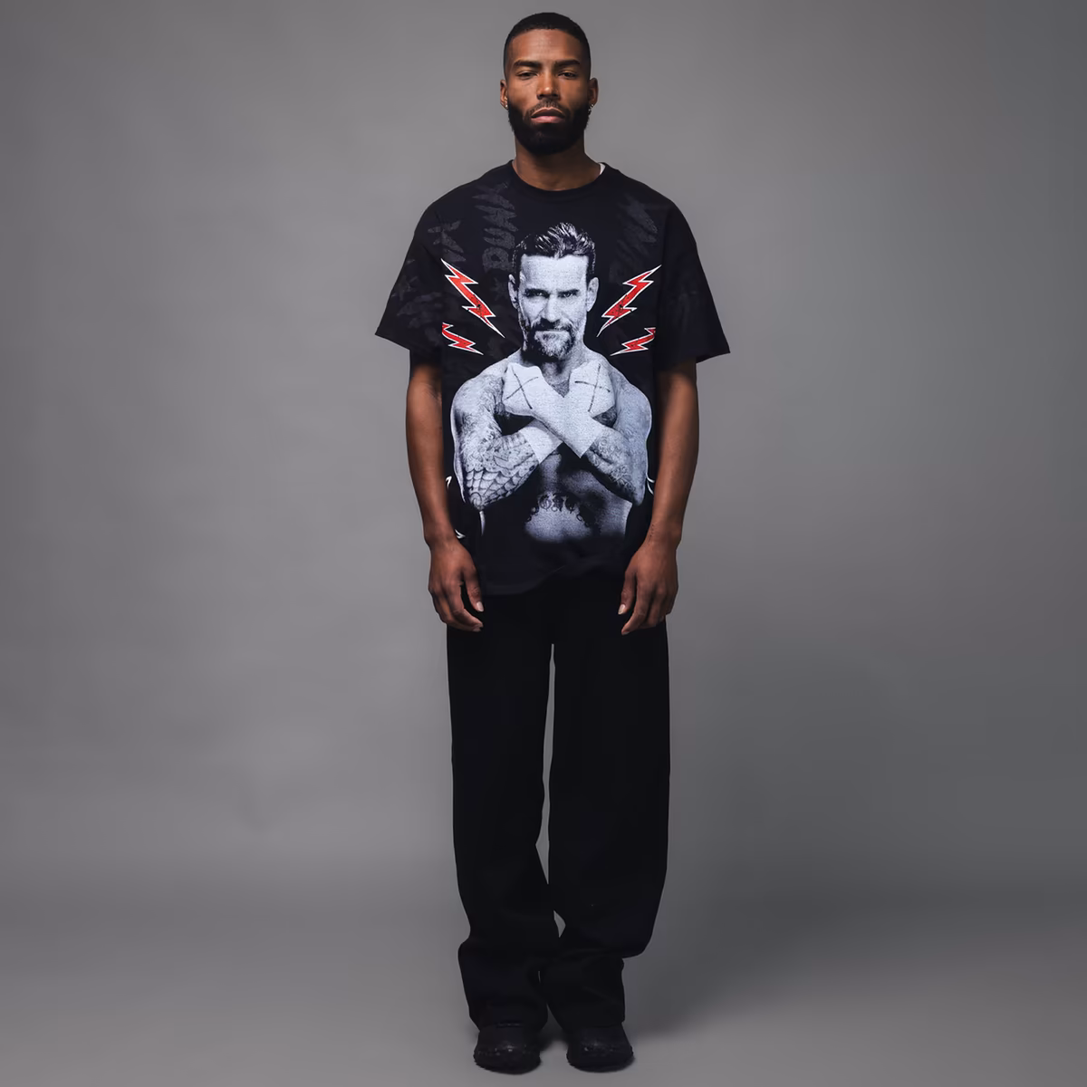 Men's WWE x Complex Black CM Punk T-Shirt