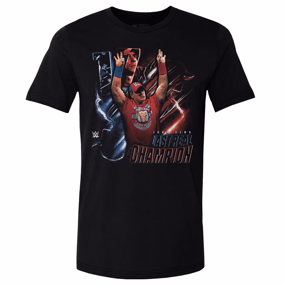 Men's 500 Level Black John Cena The Last Real Champion T-Shirt