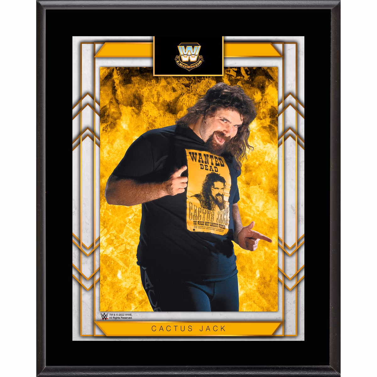 Cactus Jack WWE Framed 10.5" x 13" Sublimated Plaque 9 Cactus Jack WWE Framed 10.5" x 13" Sublimated Plaque