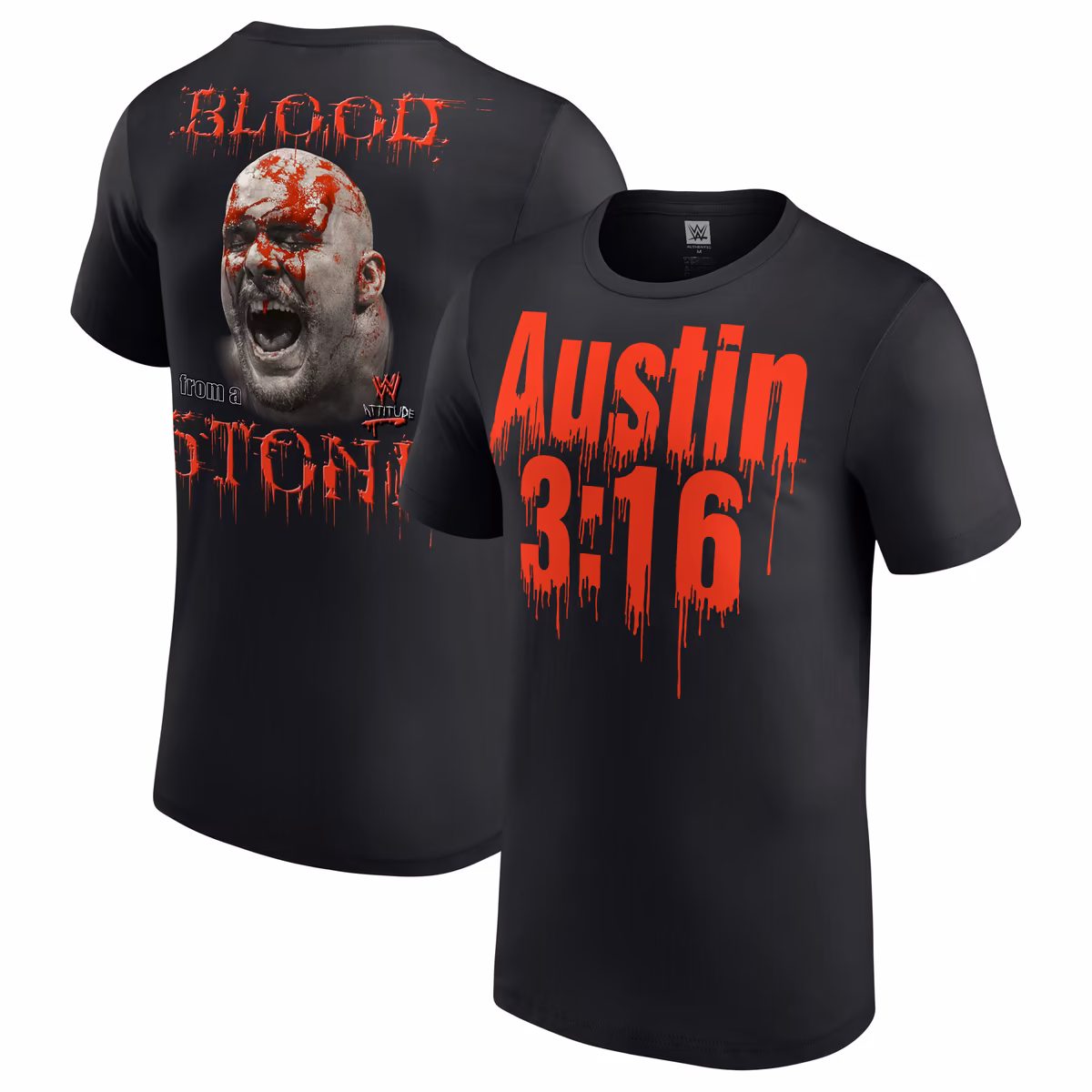 Men's Black "Stone Cold" Steve Austin Blood From A Stone T-Shirt 2 Men's Black "Stone Cold" Steve Austin Blood From A Stone T-Shirt
