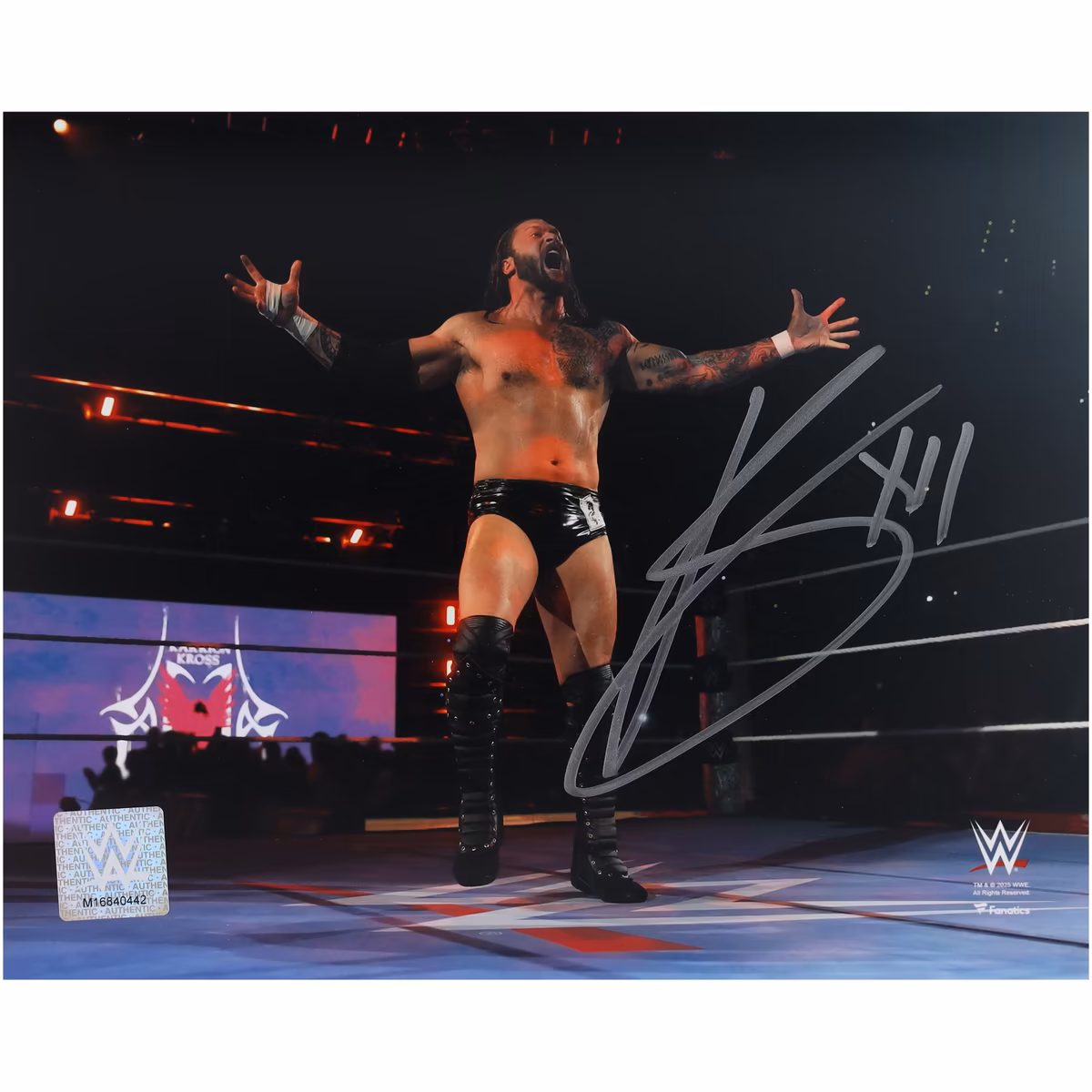 Karrion Kross WWE Autographed 8" x 10" In-Ring Scream Photograph
