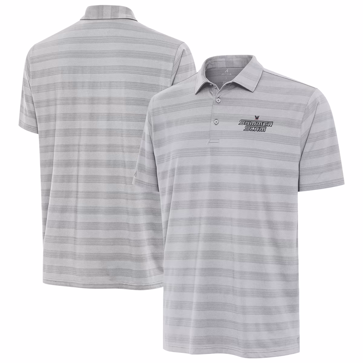 Men's Antigua Gray SummerSlam Tunnel Polo 8 Men's Antigua Gray SummerSlam Tunnel Polo