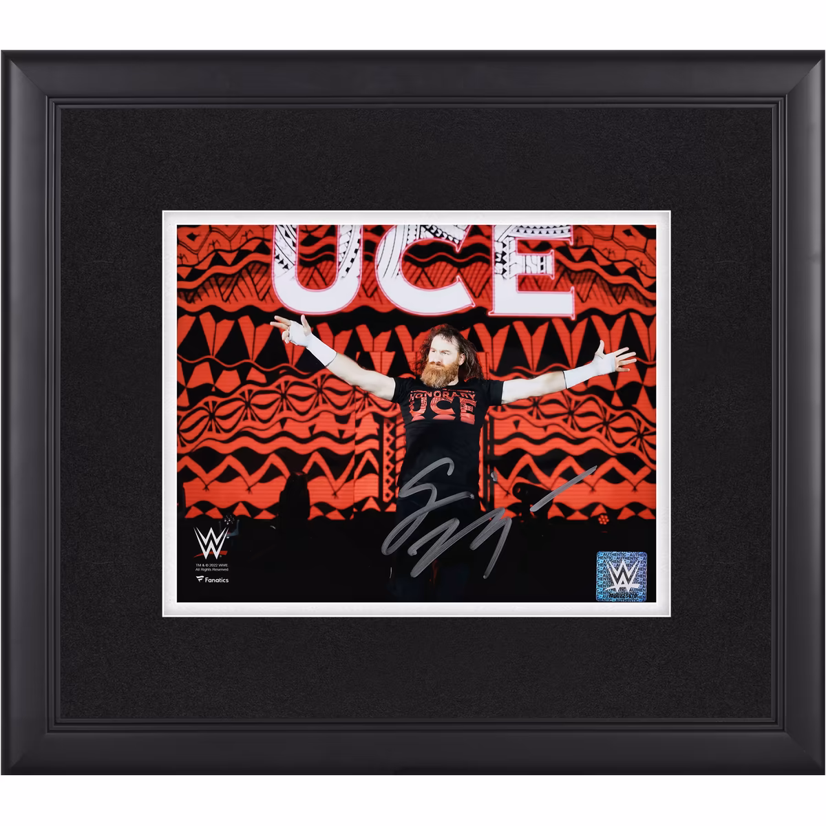 Sami Zayn WWE Autographed Framed 8" x 10" Entrance Arms Out Photograph 2 Sami Zayn WWE Autographed Framed 8" x 10" Entrance Arms Out Photograph