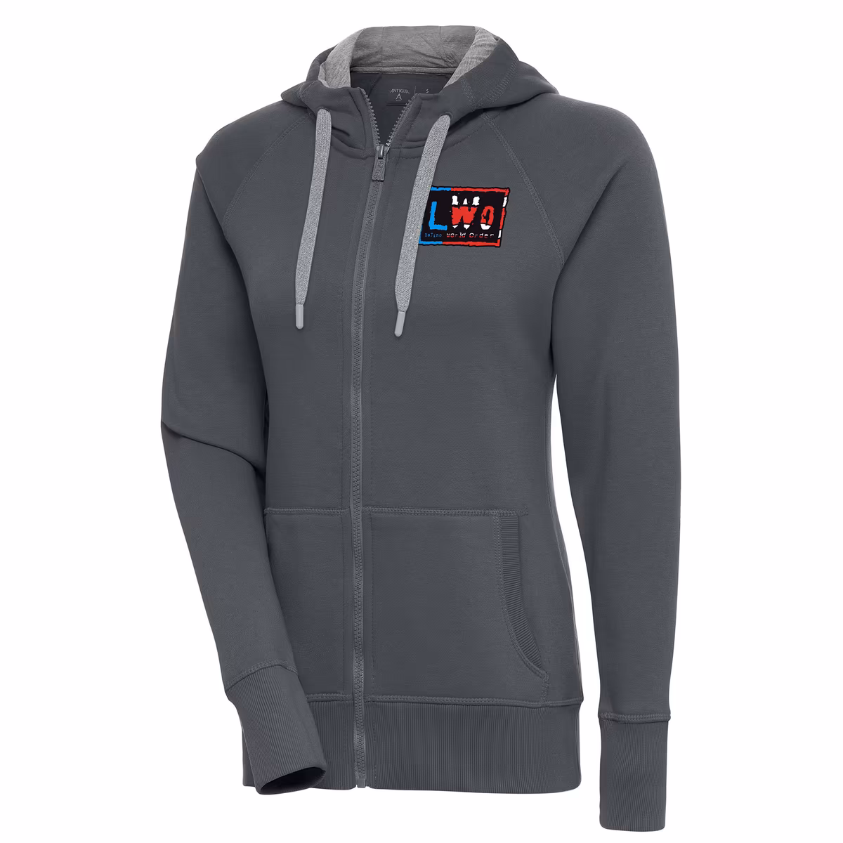 Women's Antigua  Charcoal LWO Victory Full-Zip Hoodie