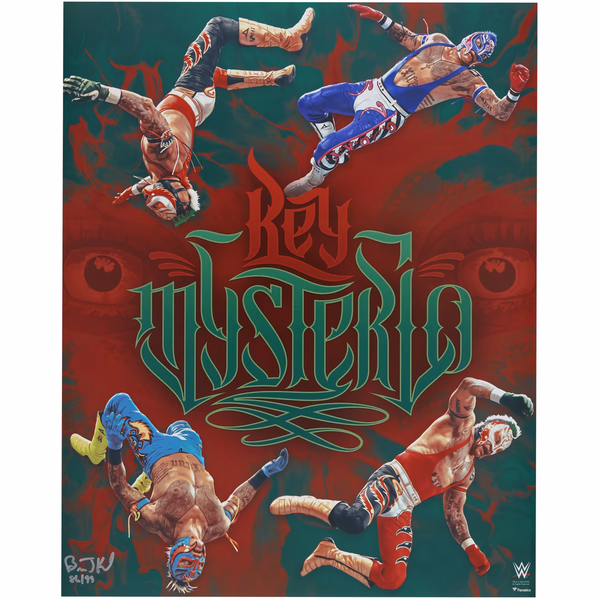 Rey Mysterio WWE 16" x 20" Photo Print - Designed & Signed by Artist Brian Konnick - Limited Edition of 99 7 Rey Mysterio WWE 16" x 20" Photo Print - Designed & Signed by Artist Brian Konnick - Limited Edition of 99