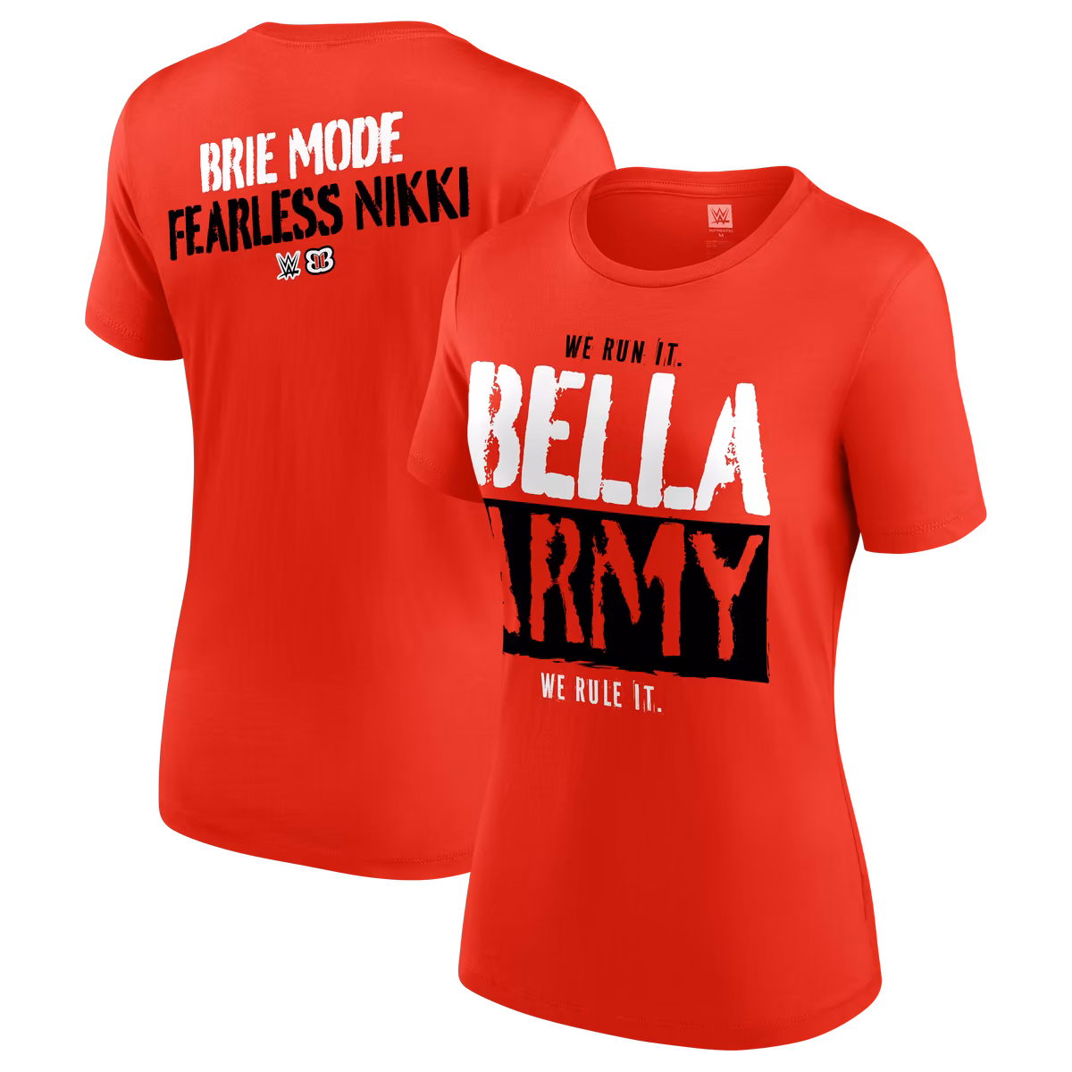 Women's Red The Bella Twins We Run It We Rule It T-Shirt