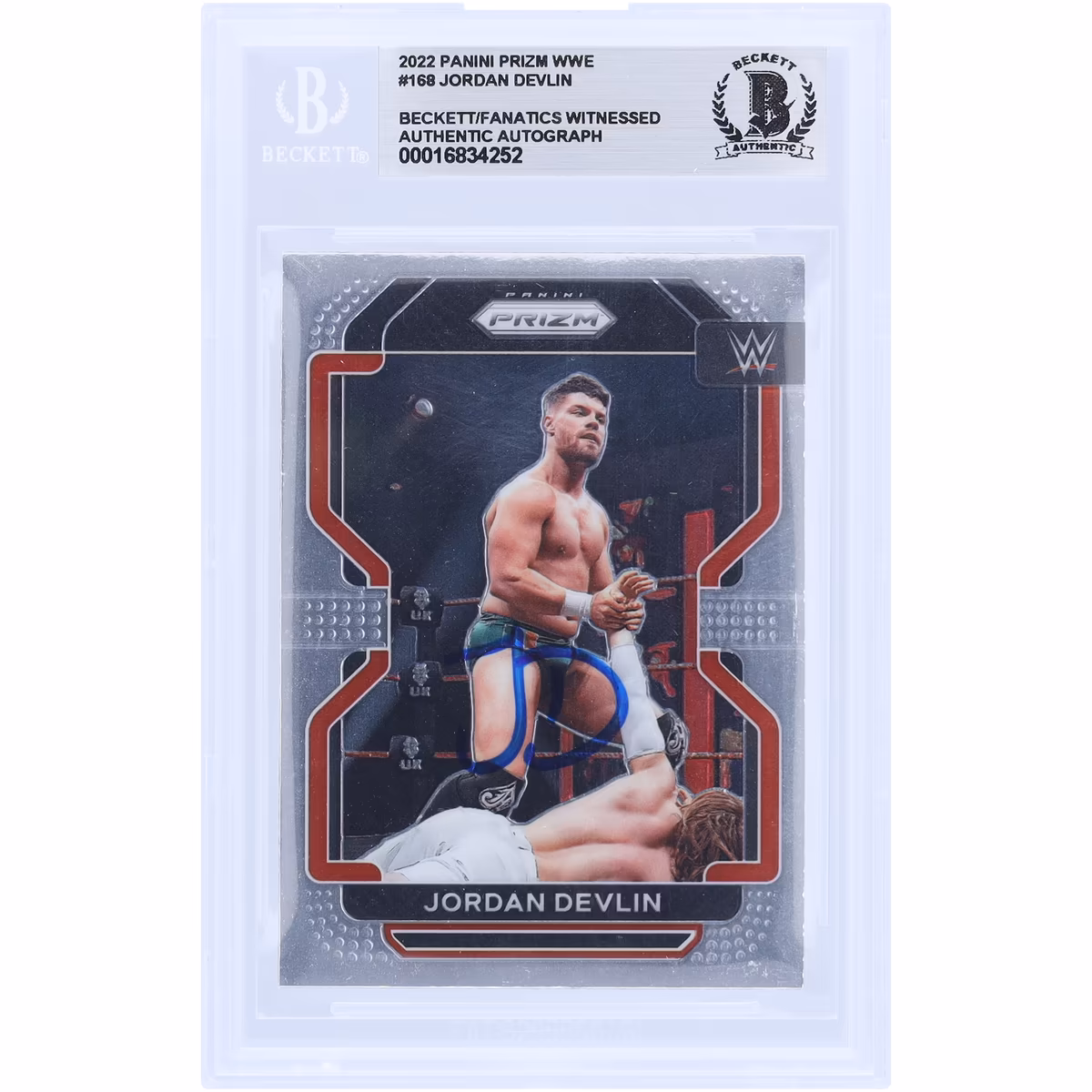 JD McDonagh WWE Autographed 2022 Panini Prizm #168 Beckett Fanatics Witnessed Authenticated Card