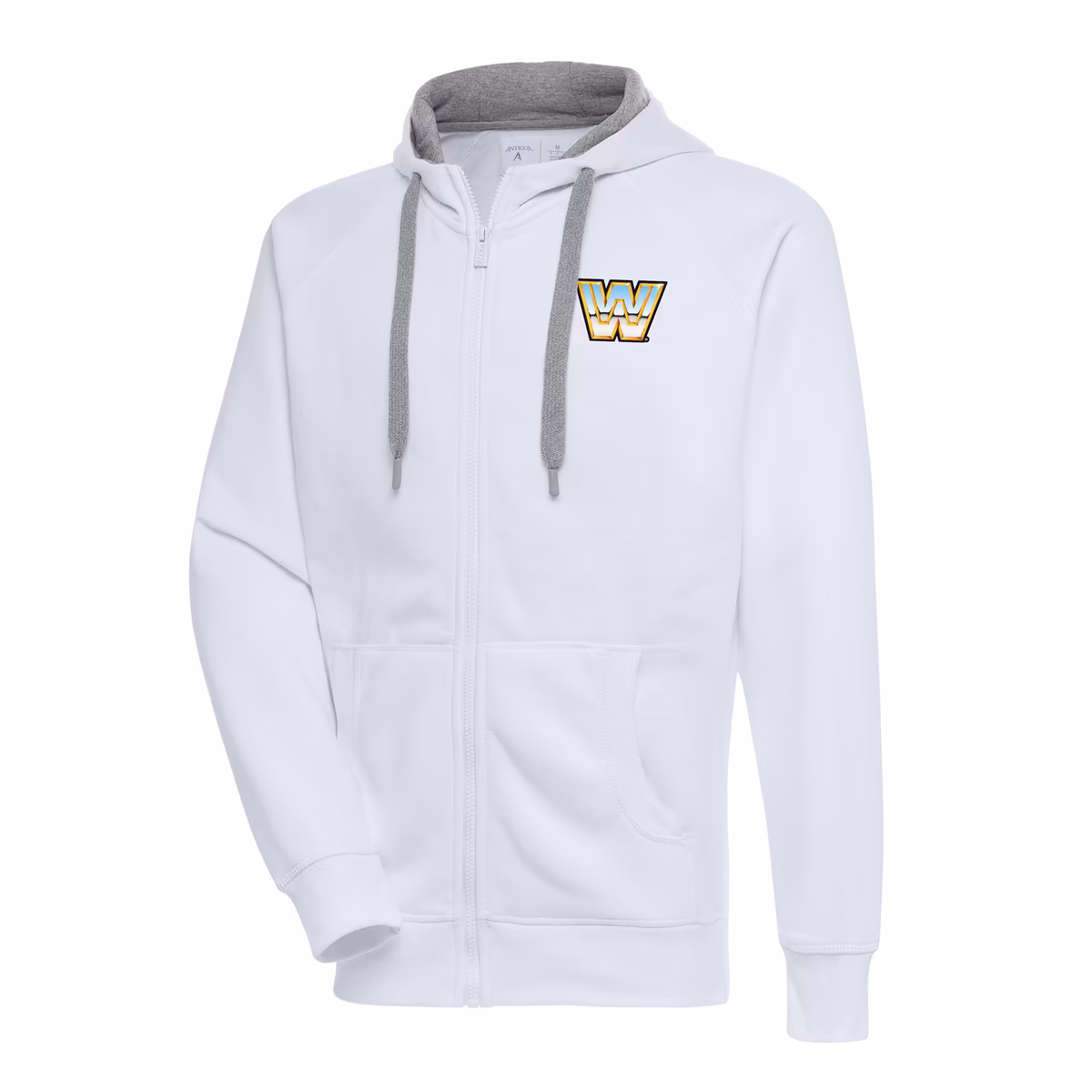 Men's Antigua White WWE Victory Full-Zip Hoodie 2 Men's Antigua White WWE Victory Full-Zip Hoodie